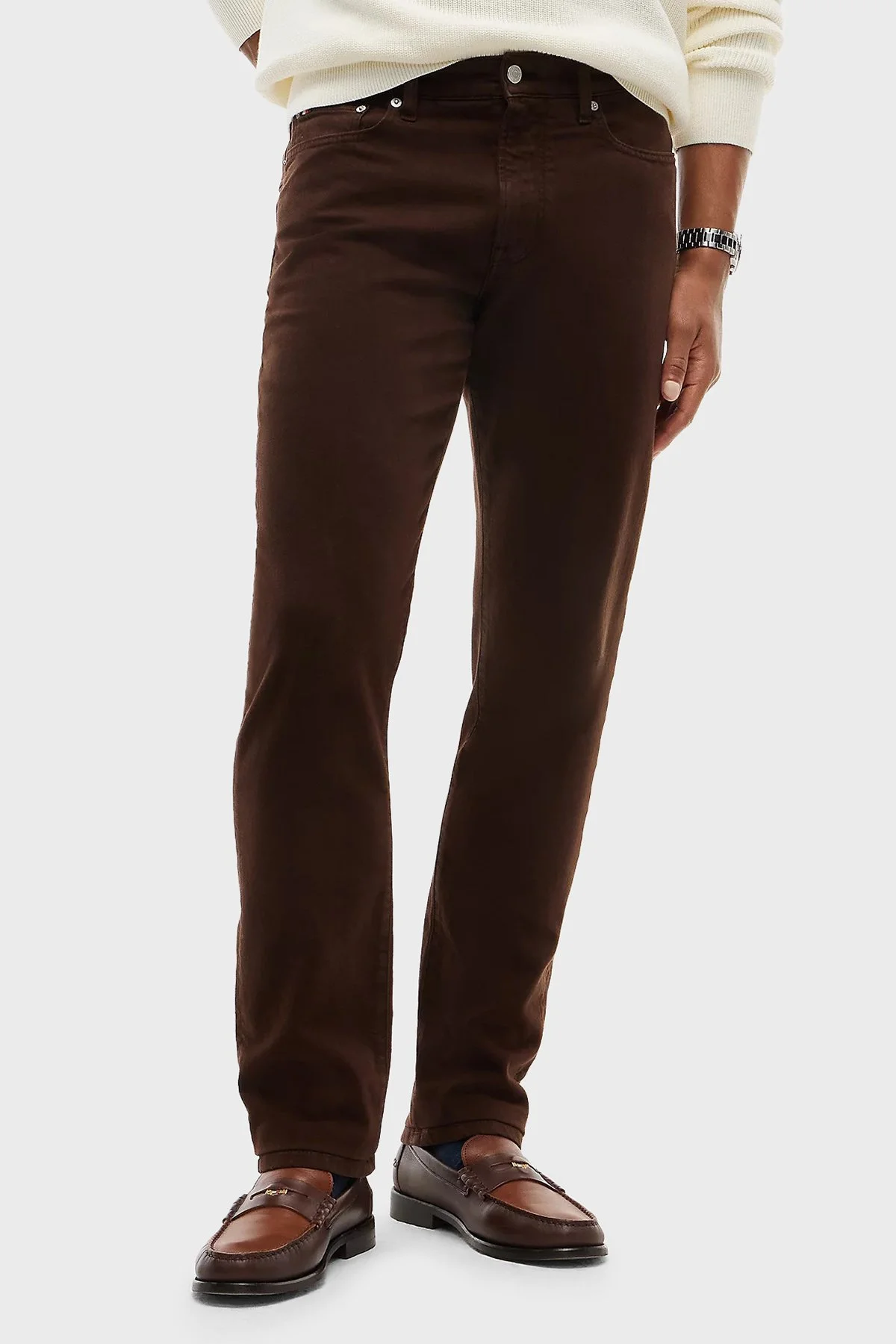 Tommy Hilfiger Jeans Erkek Kot Pantolon MW0MW44914 GOP Koyu kahve - 8