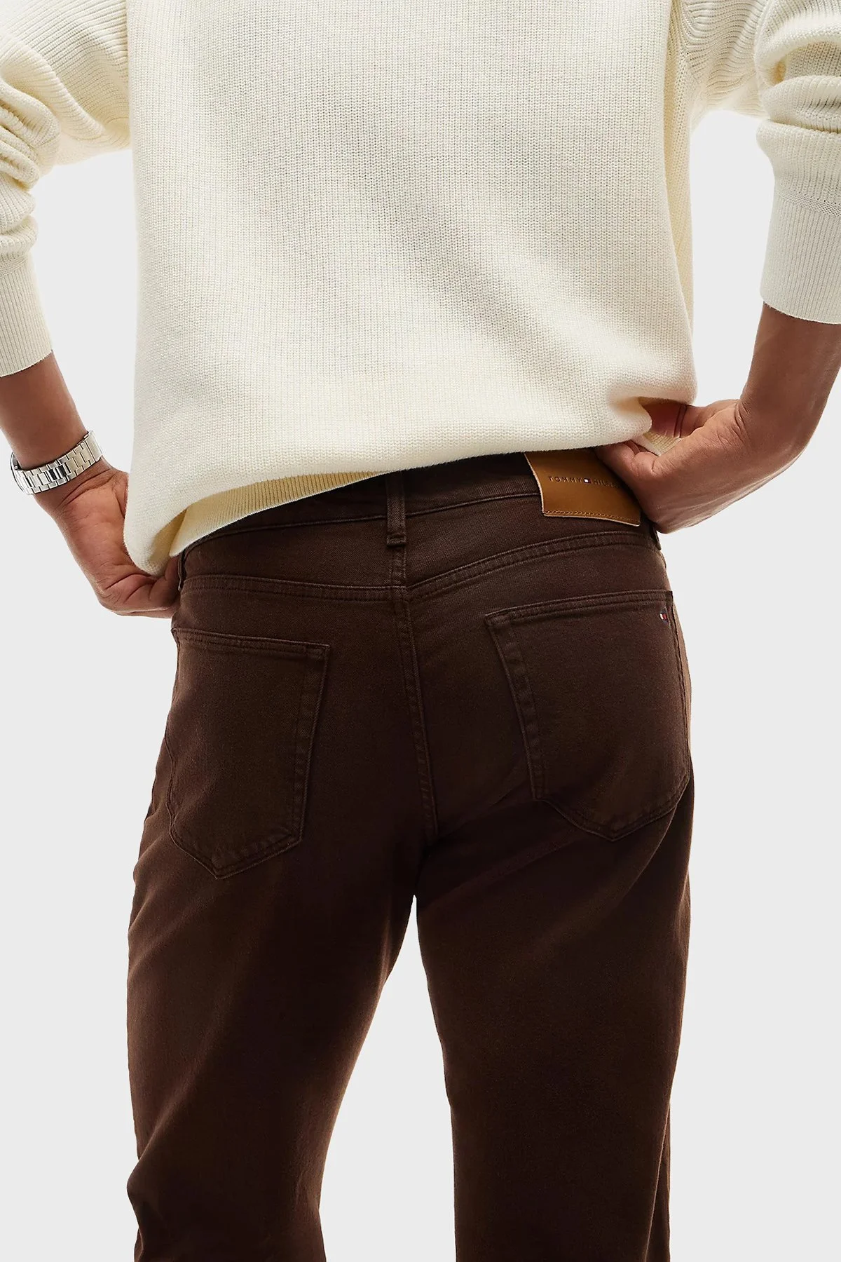 Tommy Hilfiger Jeans Erkek Kot Pantolon MW0MW44914 GOP Koyu kahve - 13