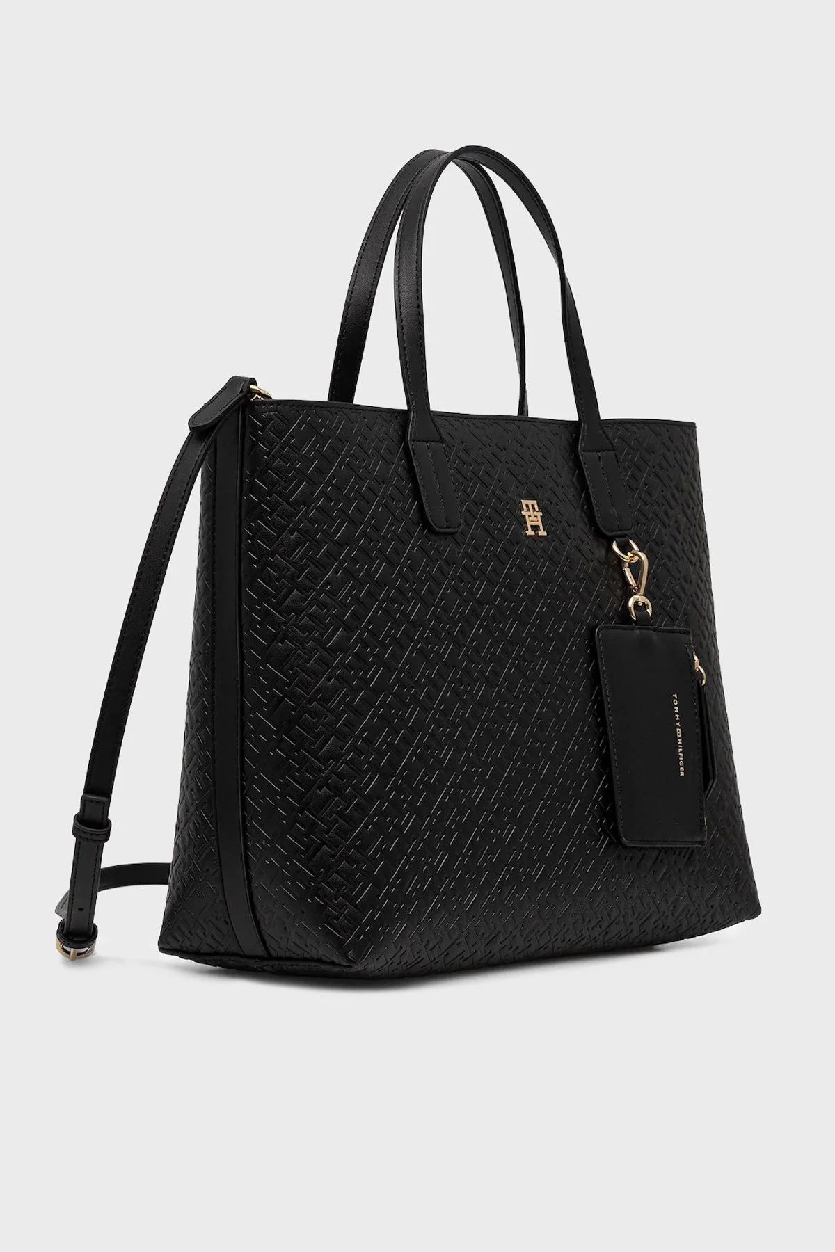 Tommy Hilfiger Kabartma Logolu Çıkarılabilir Askılı Tote Bayan Çanta AW0AW17684 BDS SİYAH - 3