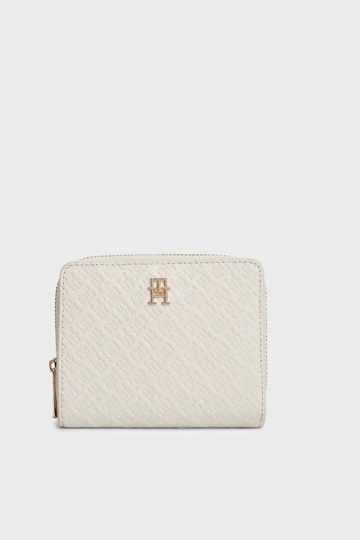 Tommy Hilfiger Kabartma Logolu Fermuarlı Kadın Cüzdan AW0AW18474 AEO BEJ - 1