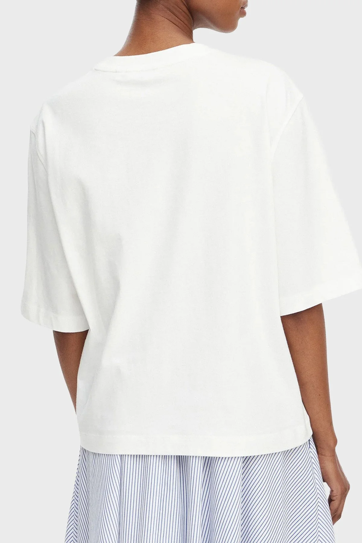 Tommy Hilfiger Kadın T Shirt WW0WW50948 YBL Beyaz - 3