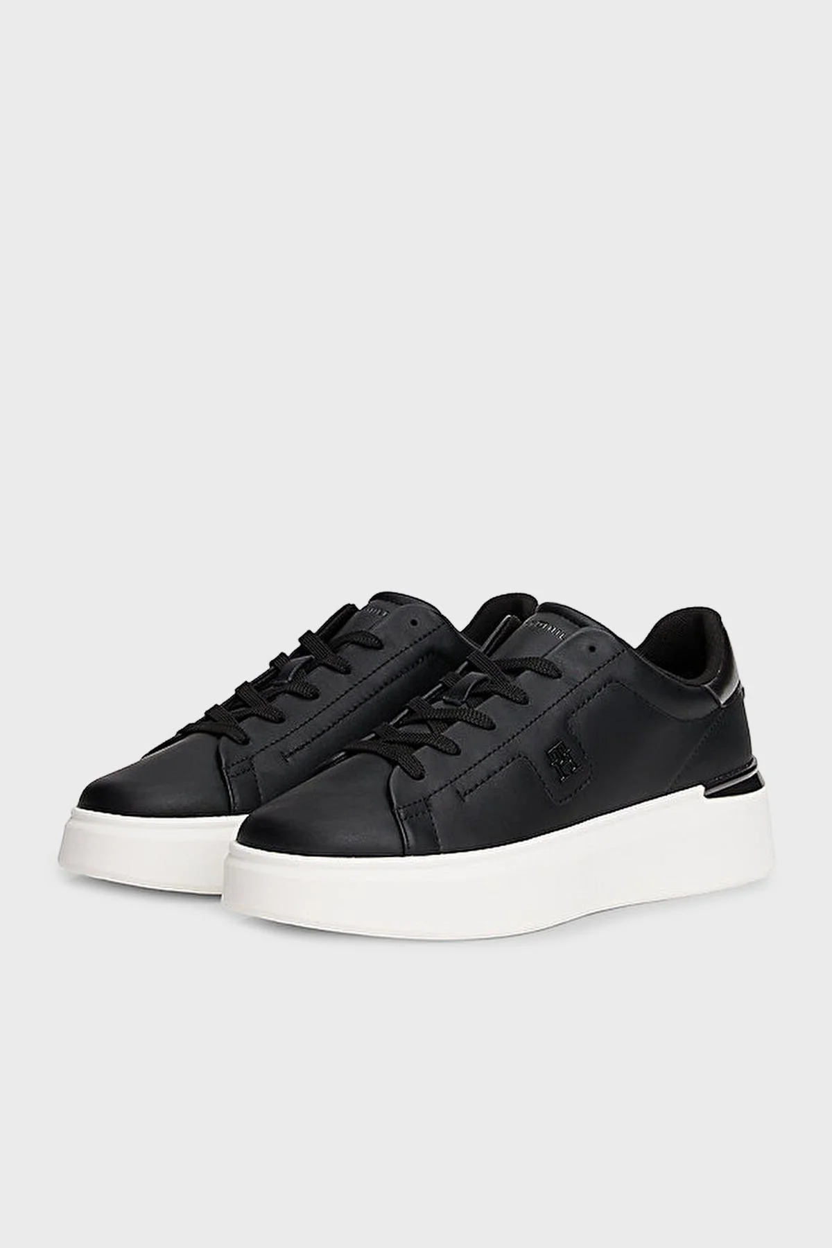 Tommy Hilfiger Kalın Tabanlı Deri Sneaker Kadın Ayakkabı FW0FW08817 BDS Siyah - 2