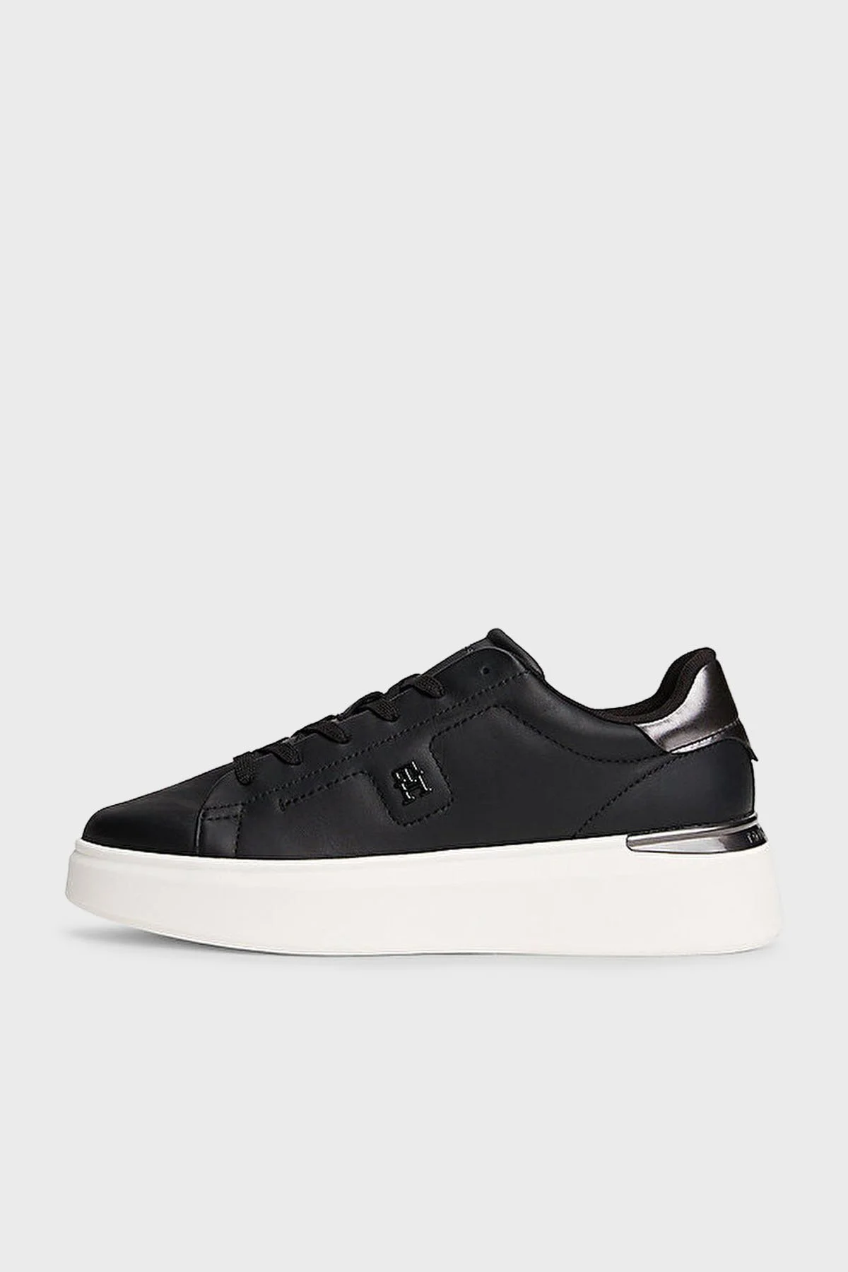 Tommy Hilfiger Kalın Tabanlı Deri Sneaker Kadın Ayakkabı FW0FW08817 BDS Siyah - 3