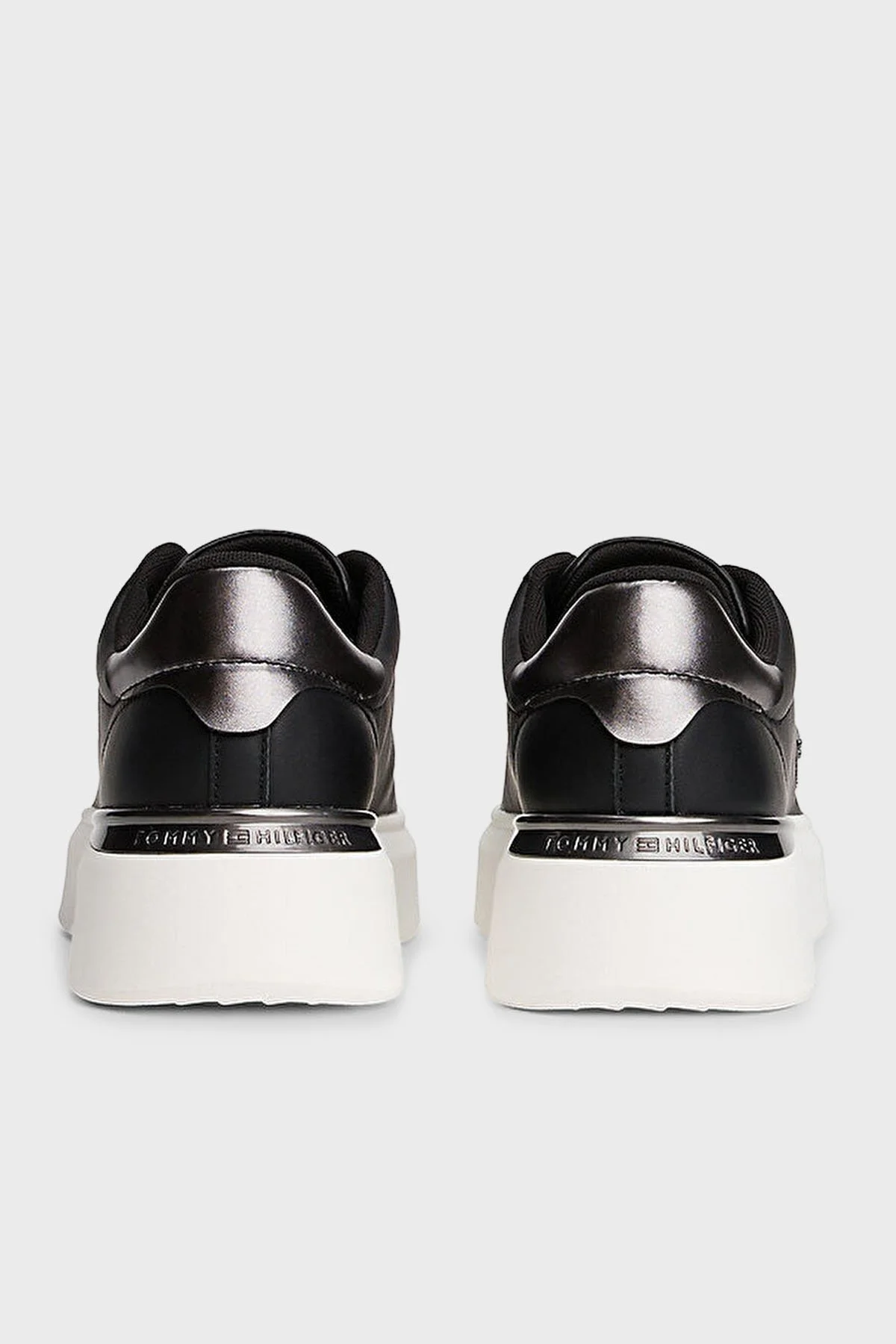 Tommy Hilfiger Kalın Tabanlı Deri Sneaker Kadın Ayakkabı FW0FW08817 BDS Siyah - 5