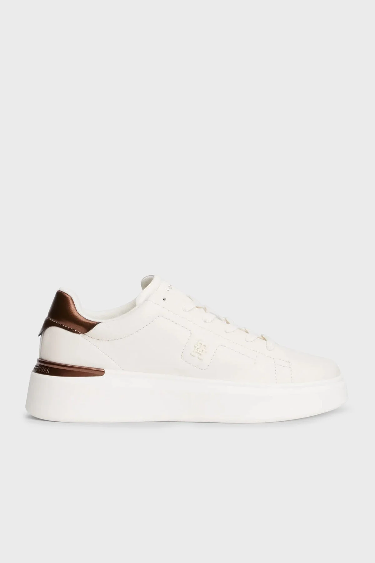 Tommy Hilfiger Kalın Tabanlı Deri Sneaker Kadın Ayakkabı FW0FW08817 YBH BEYAZ - 1