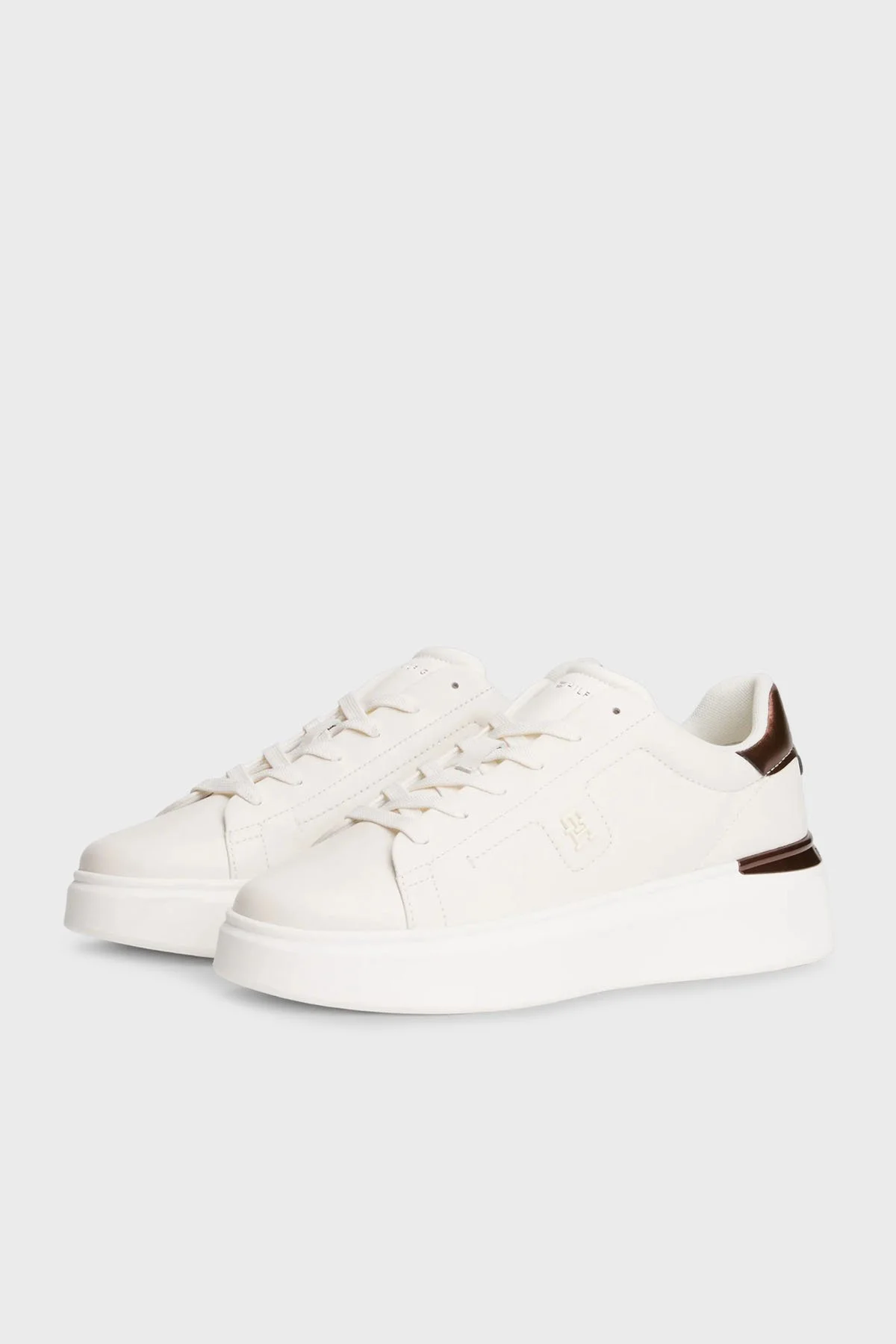 Tommy Hilfiger Kalın Tabanlı Deri Sneaker Kadın Ayakkabı FW0FW08817 YBH BEYAZ - 4