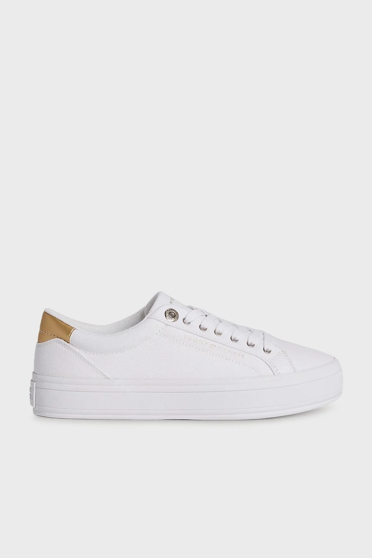 Tommy Hilfiger Kanvas Sneaker Bayan Ayakkabı FW0FW07682 YBS BEYAZ - 1