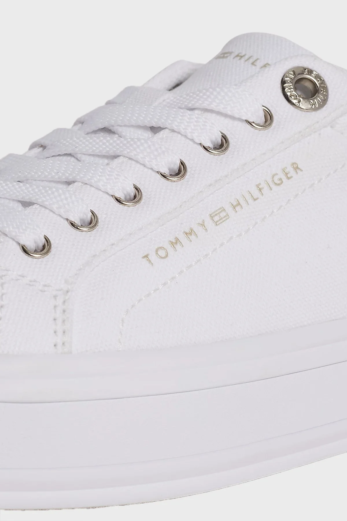 Tommy Hilfiger Kanvas Sneaker Bayan Ayakkabı FW0FW07682 YBS BEYAZ - 5
