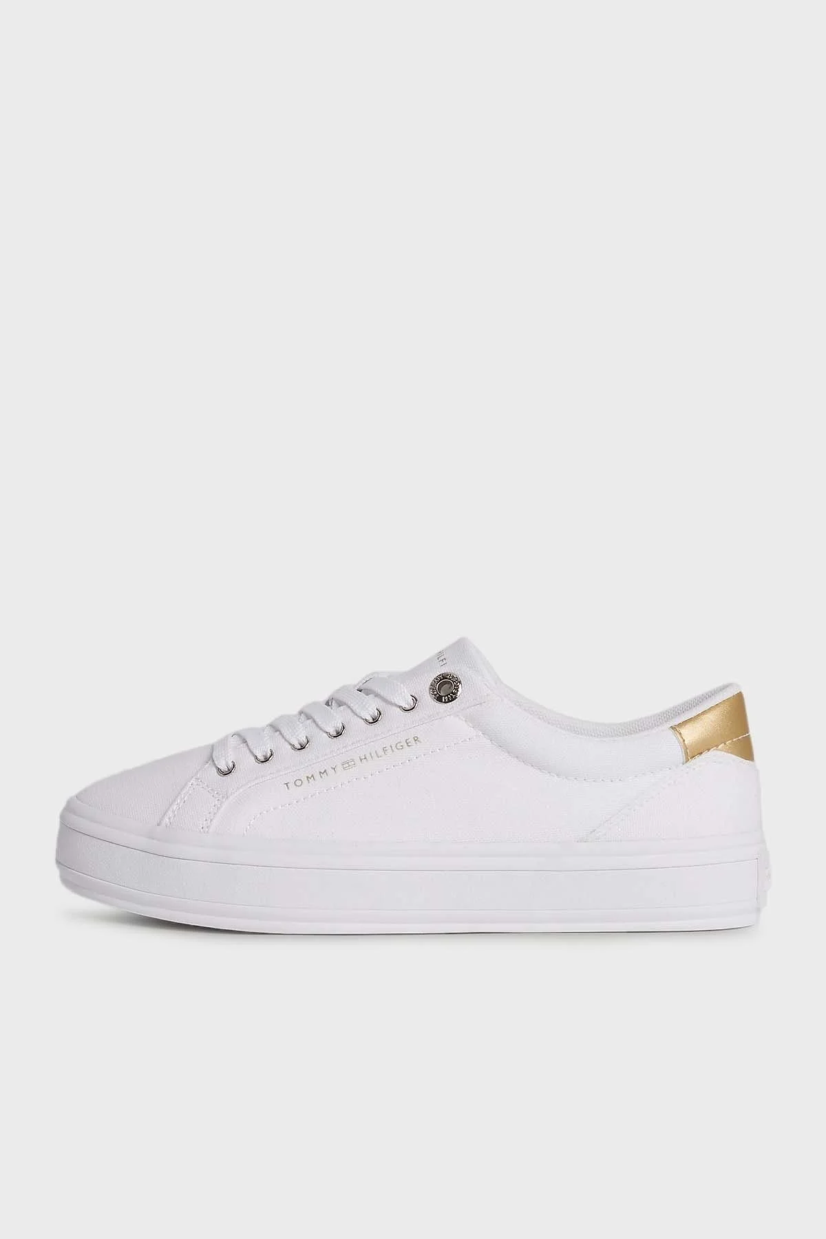 Tommy Hilfiger Kanvas Sneaker Bayan Ayakkabı FW0FW07682 YBS BEYAZ - 7
