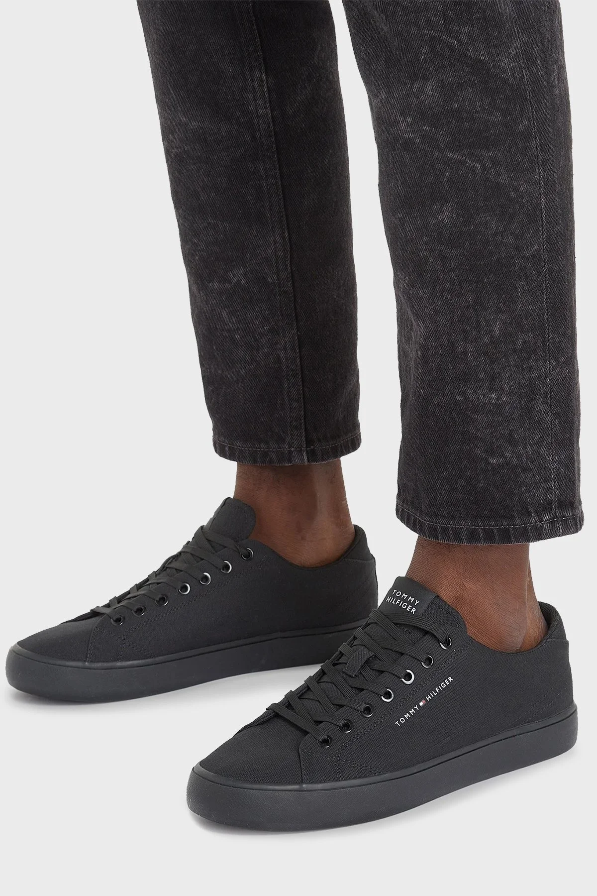 Tommy Hilfiger Kanvas Sneaker Erkek Ayakkabı FM0FM04882 BDS SİYAH - 2