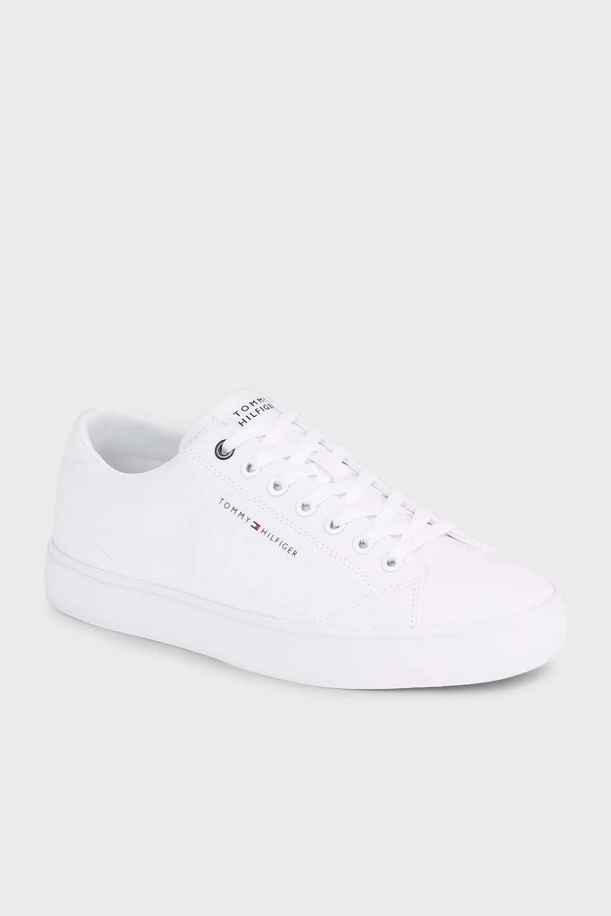Tommy Hilfiger Kanvas Sneaker Erkek Ayakkabı FM0FM04882 YBS BEYAZ - 4
