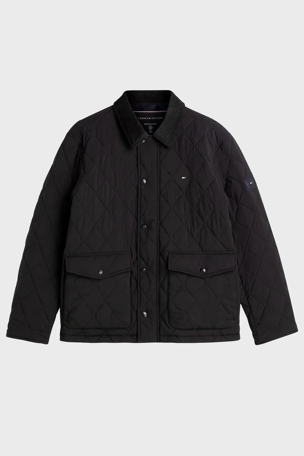 Tommy Hilfiger Kapitoneli Oversize Kadife Yaka Detaylı Erkek Mont MW0MW41768 BDS SİYAH - 5