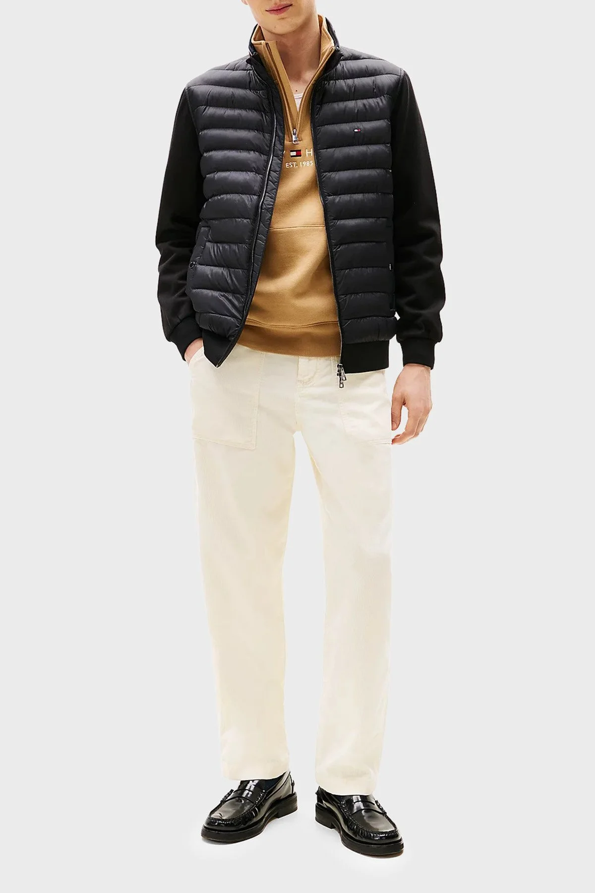 Tommy Hilfiger Kapitoneli Pamuklu Regular Fit Dik Yaka Erkek Ceket MW0MW41329 BDS SİYAH - 3