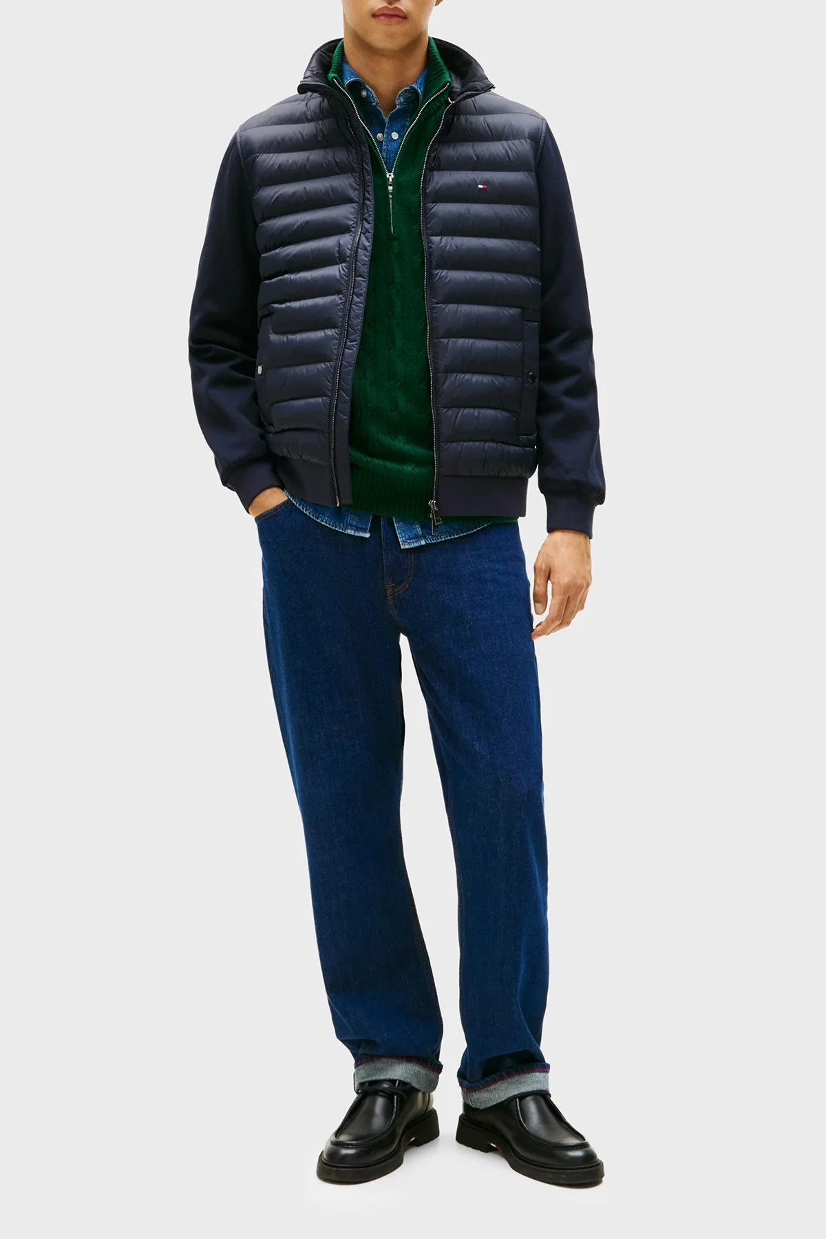 Tommy Hilfiger Kapitoneli Pamuklu Regular Fit Dik Yaka Erkek Ceket MW0MW41329 DW5 LACİVERT - 3