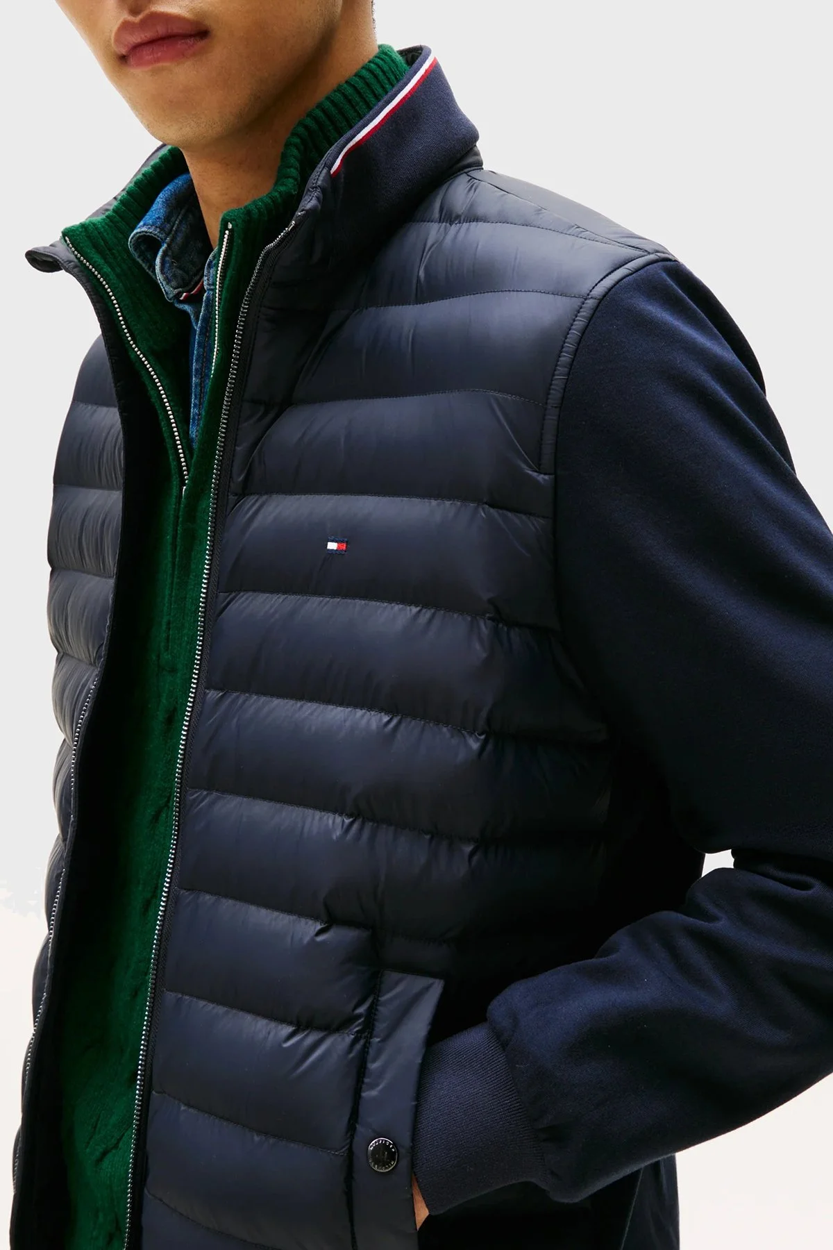 Tommy Hilfiger Kapitoneli Pamuklu Regular Fit Dik Yaka Erkek Ceket MW0MW41329 DW5 LACİVERT - 4