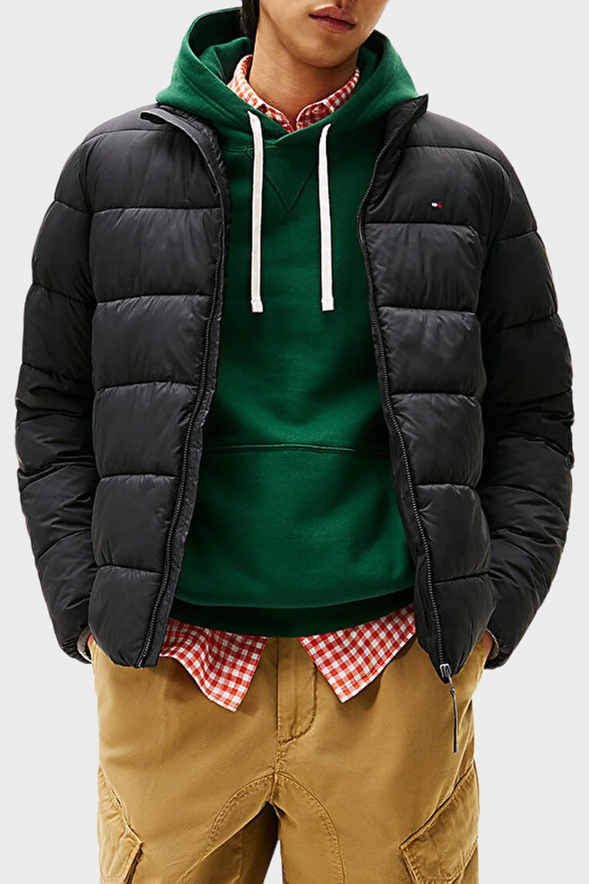 Tommy Hilfiger Kapitoneli Regular Fit Dik Yaka Erkek Mont MW0MW41982 BDS SİYAH - 1