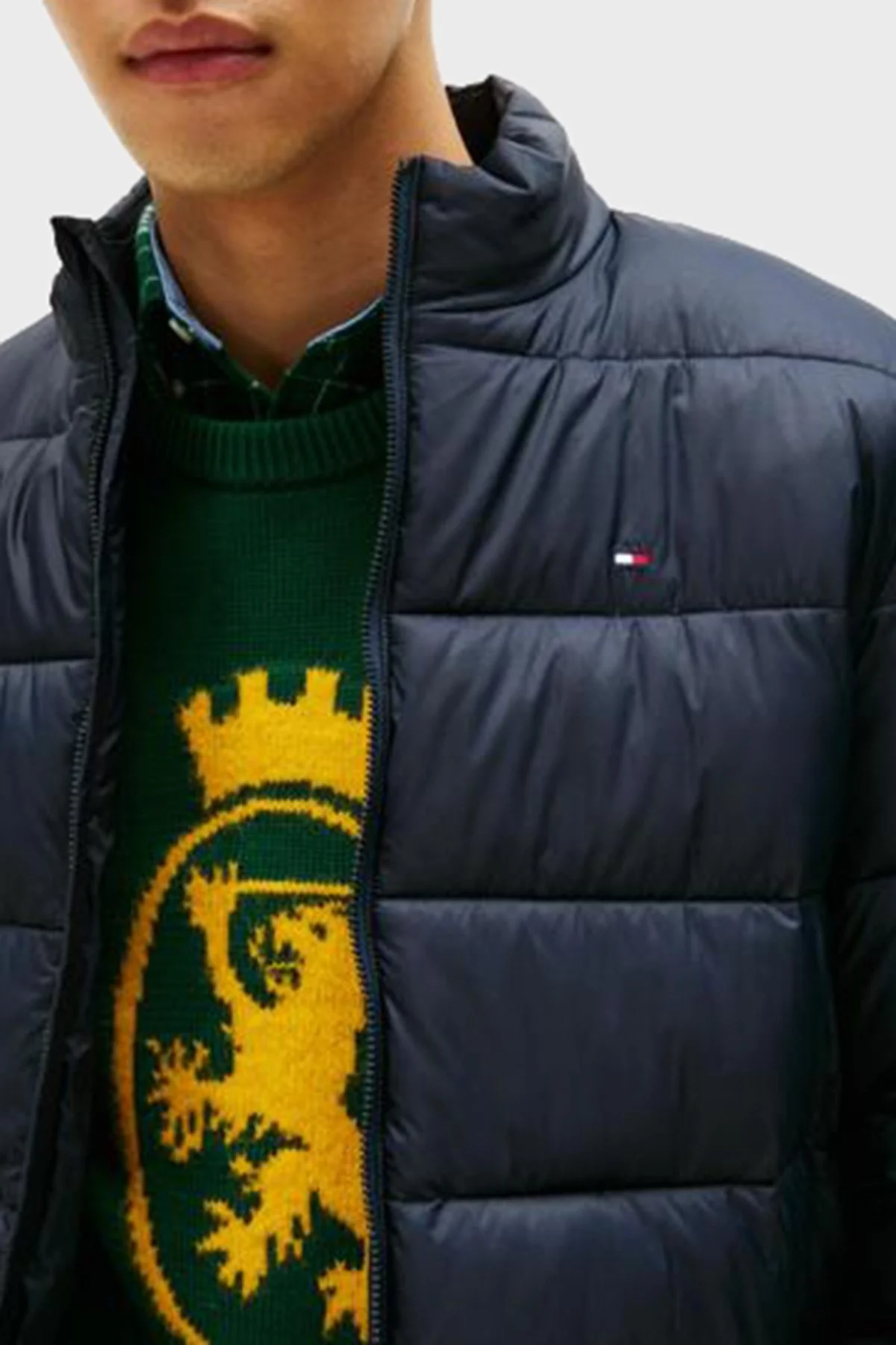 Tommy Hilfiger Kapitoneli Regular Fit Dik Yaka Erkek Mont MW0MW41982 DW5 LACİVERT - 4