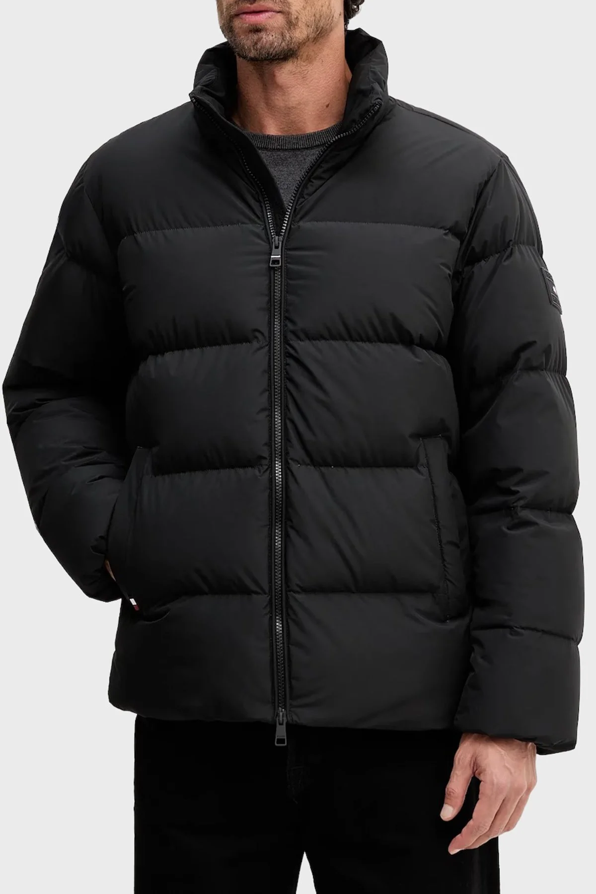 Tommy Hilfiger Kapitoneli Regular Fit Dik Yaka Şişme Erkek Mont MW0MW40615 BDS SİYAH - 1