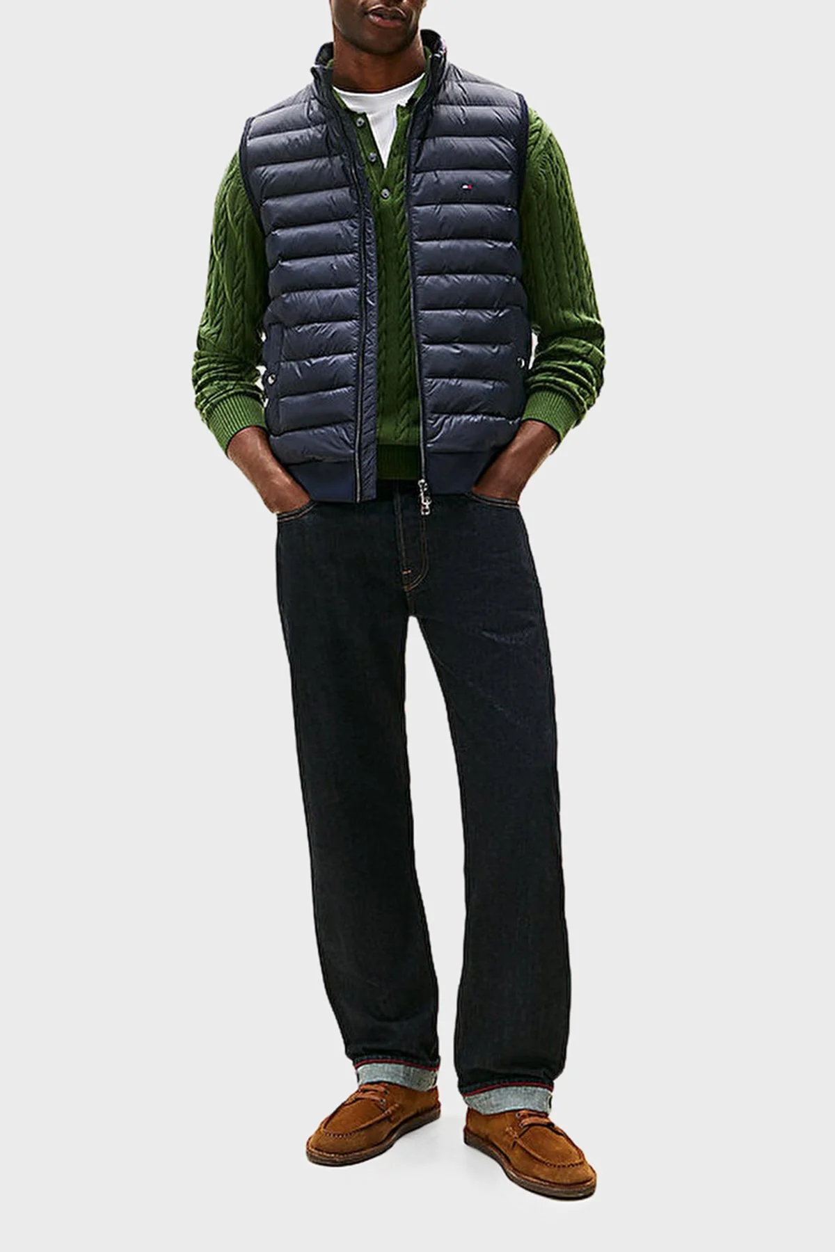 Tommy Hilfiger Kapitoneli Regular Fit Dik Yaka Şişme Erkek Yelek MW0MW41441 DW5 LACİVERT - 2