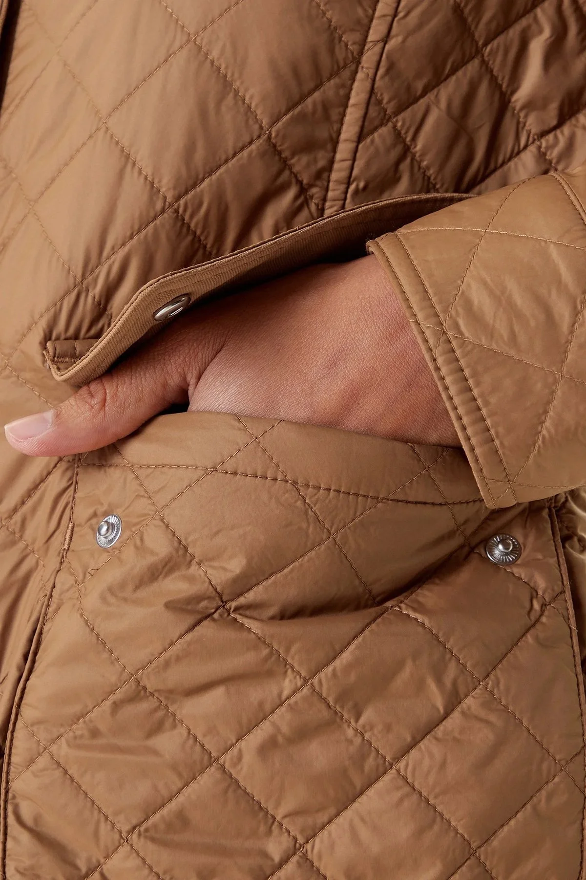 Tommy Hilfiger Kapitoneli Regular Fit Klasik Yaka Dolgulu Bayan Mont WW0WW45641 GWA KAHVE - 6