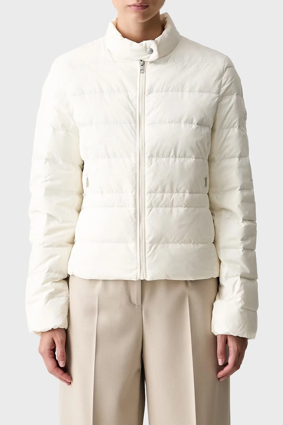 Tommy Hilfiger Kapitoneli Su İtici Dik Yaka Kadın Mont WW0WW51094 YA8 Beyaz - 1