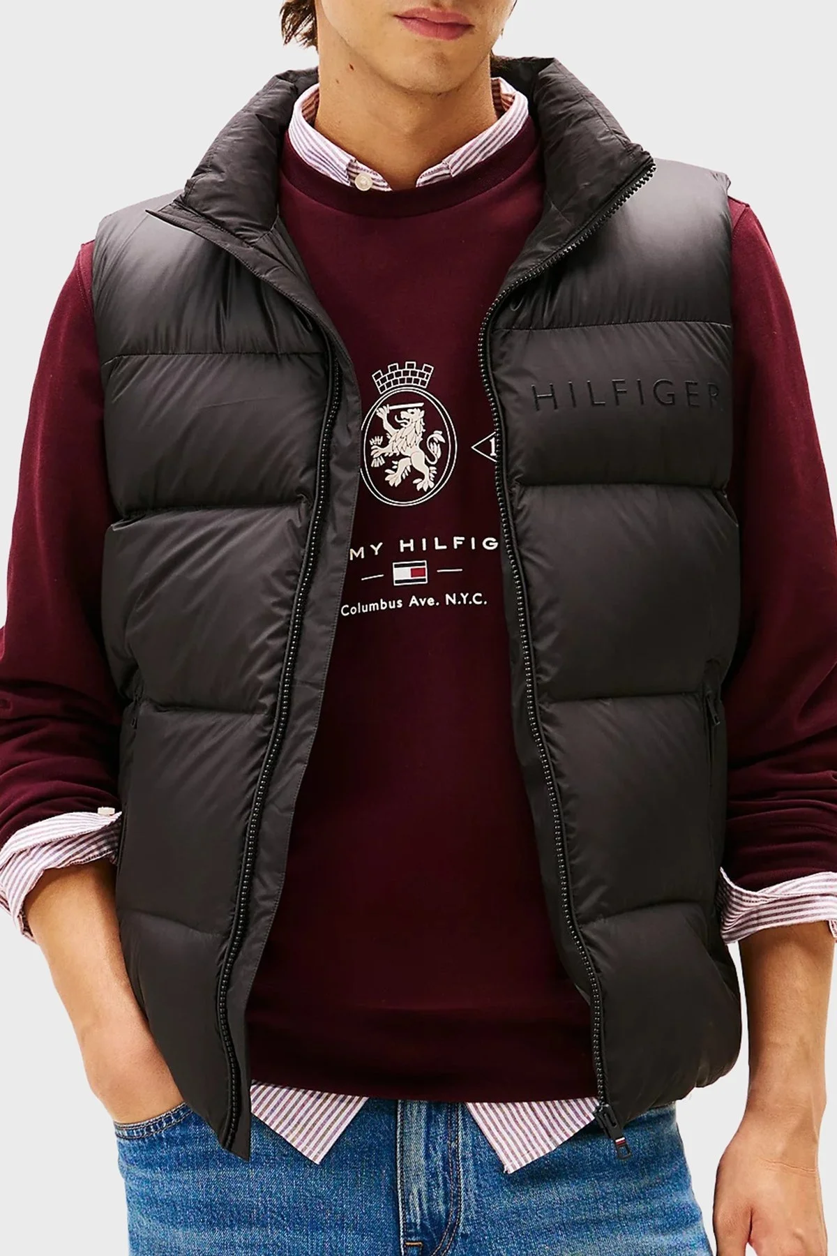 Tommy Hilfiger Kapitoneli Su İtici Regular Fit Dik Yaka Şişme Erkek Yelek MW0MW41360 BDS SİYAH - 1