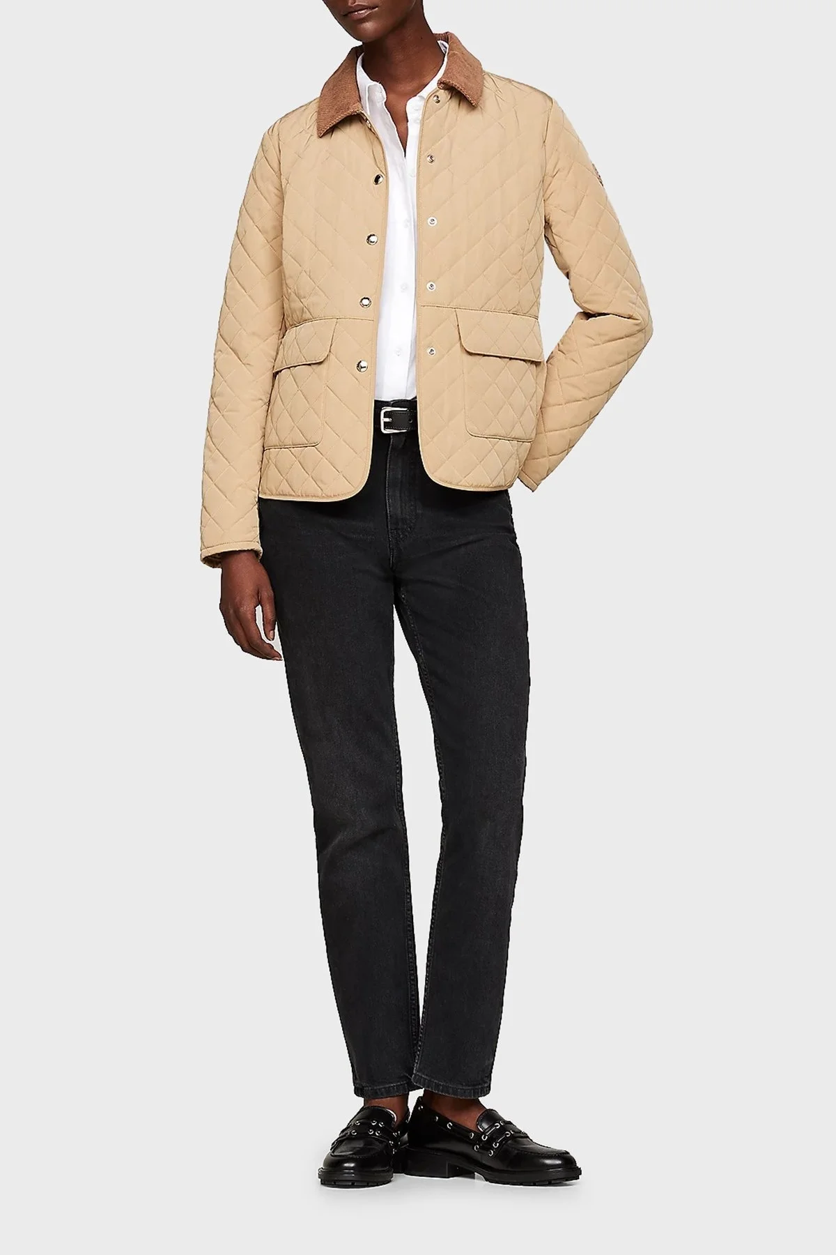 Tommy Hilfiger Kapitoneli Su İtici Regular Fit Gömlek Yaka Bayan Ceket WW0WW43127 RBL KOYU HAKİ - 3