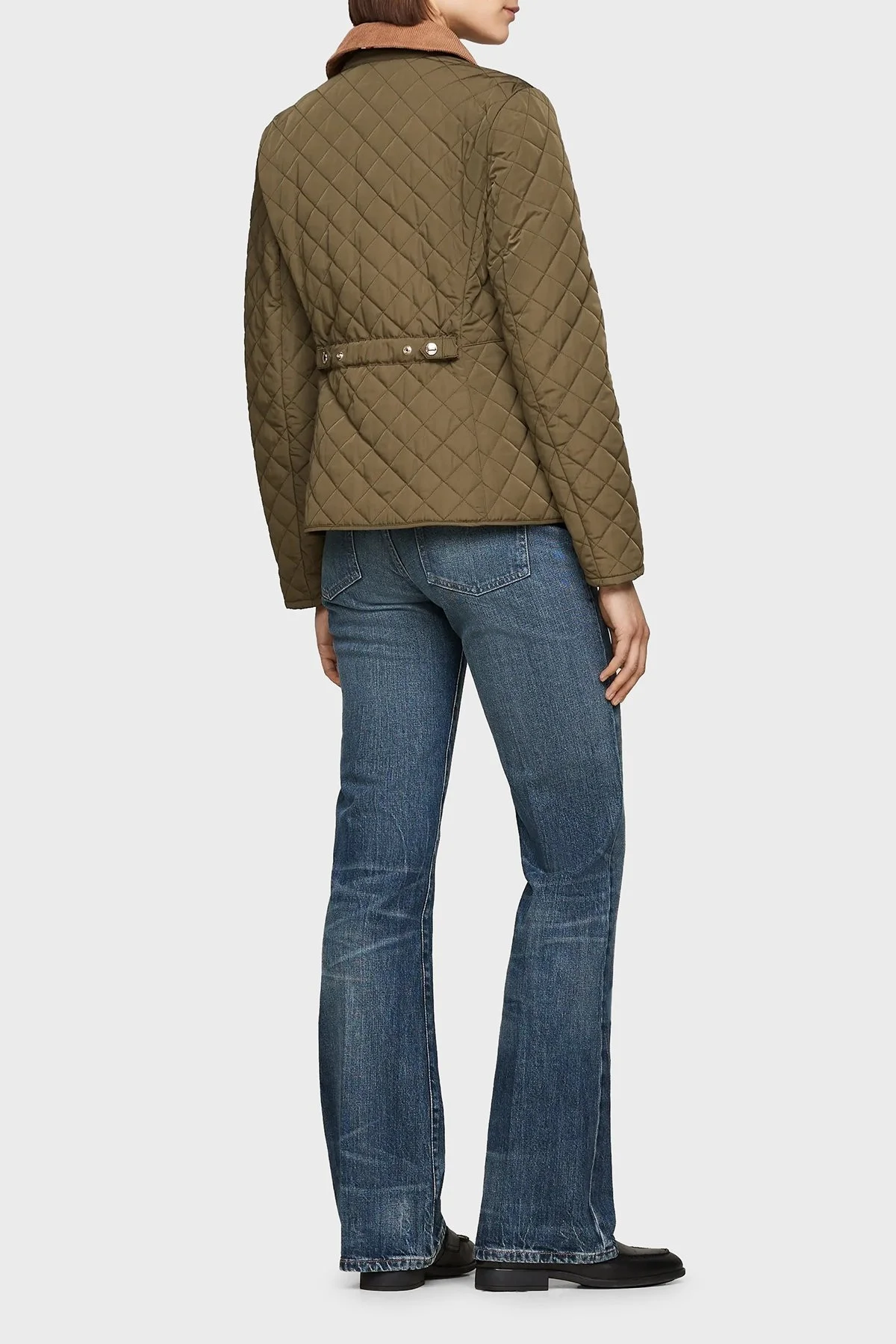 Tommy Hilfiger Kapitoneli Su İtici Regular Fit Gömlek Yaka Bayan Ceket WW0WW43127 RBN KOYU HAKİ - 2