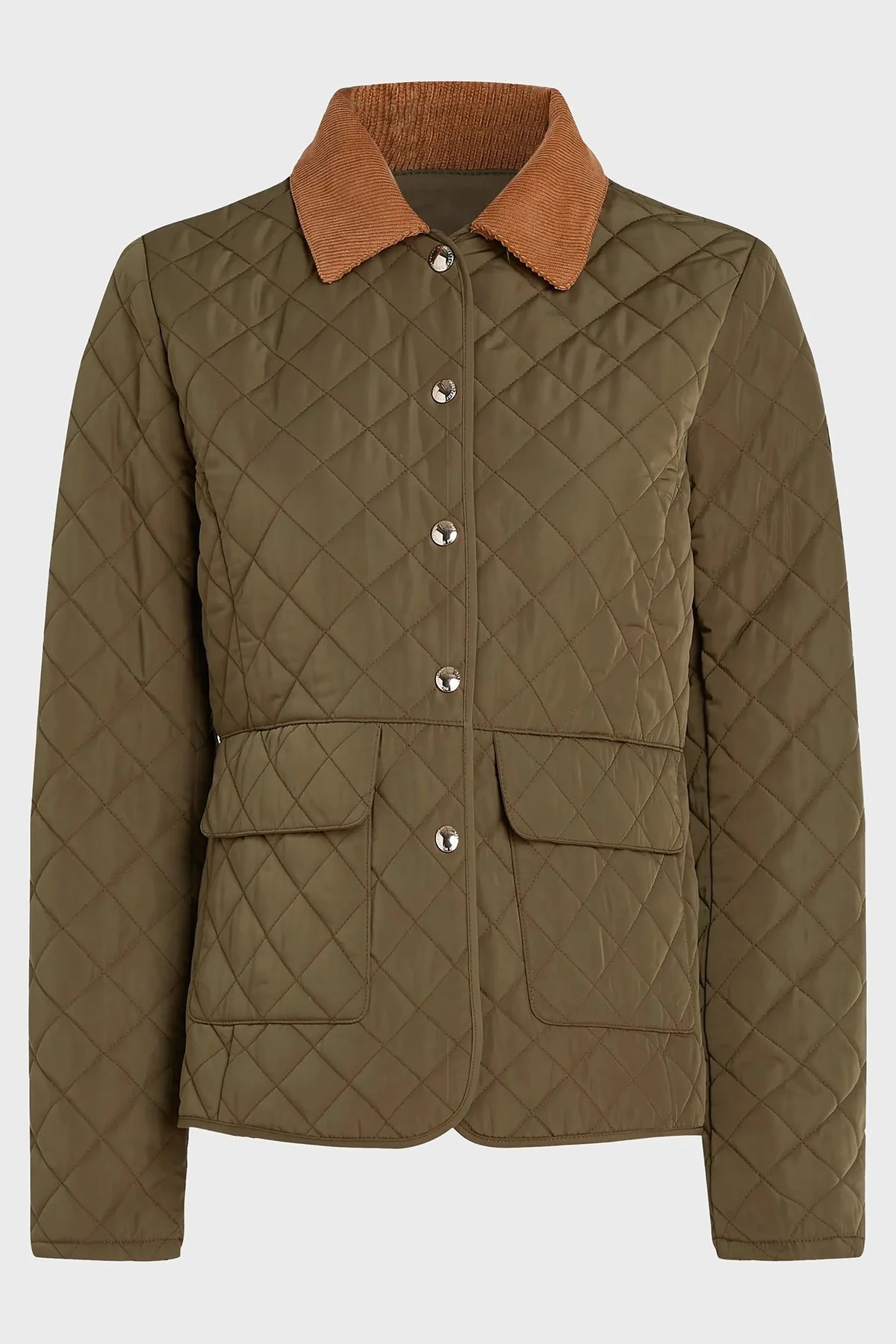 Tommy Hilfiger Kapitoneli Su İtici Regular Fit Gömlek Yaka Bayan Ceket WW0WW43127 RBN KOYU HAKİ - 5