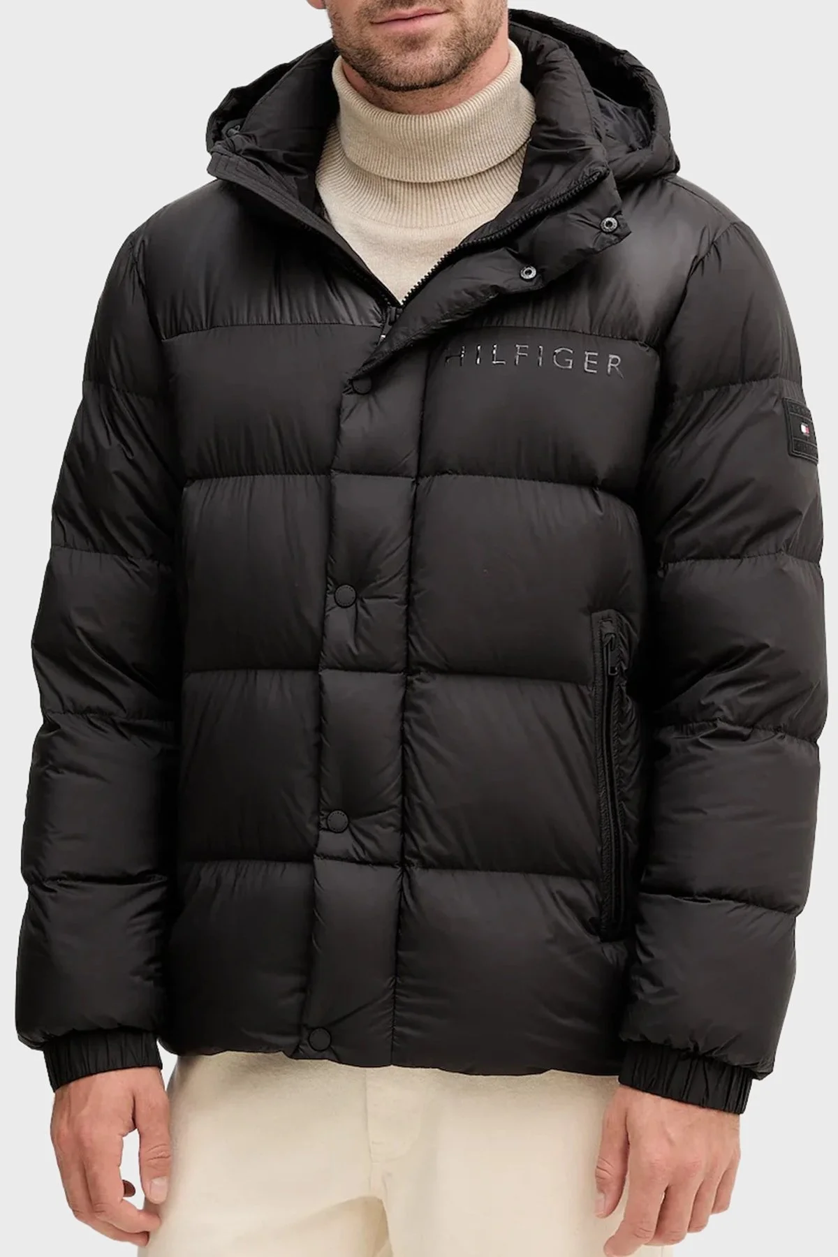 Tommy Hilfiger Kapitoneli Su İtici Regular Fit Şişme Erkek Mont MW0MW40613 BDS SİYAH - 1