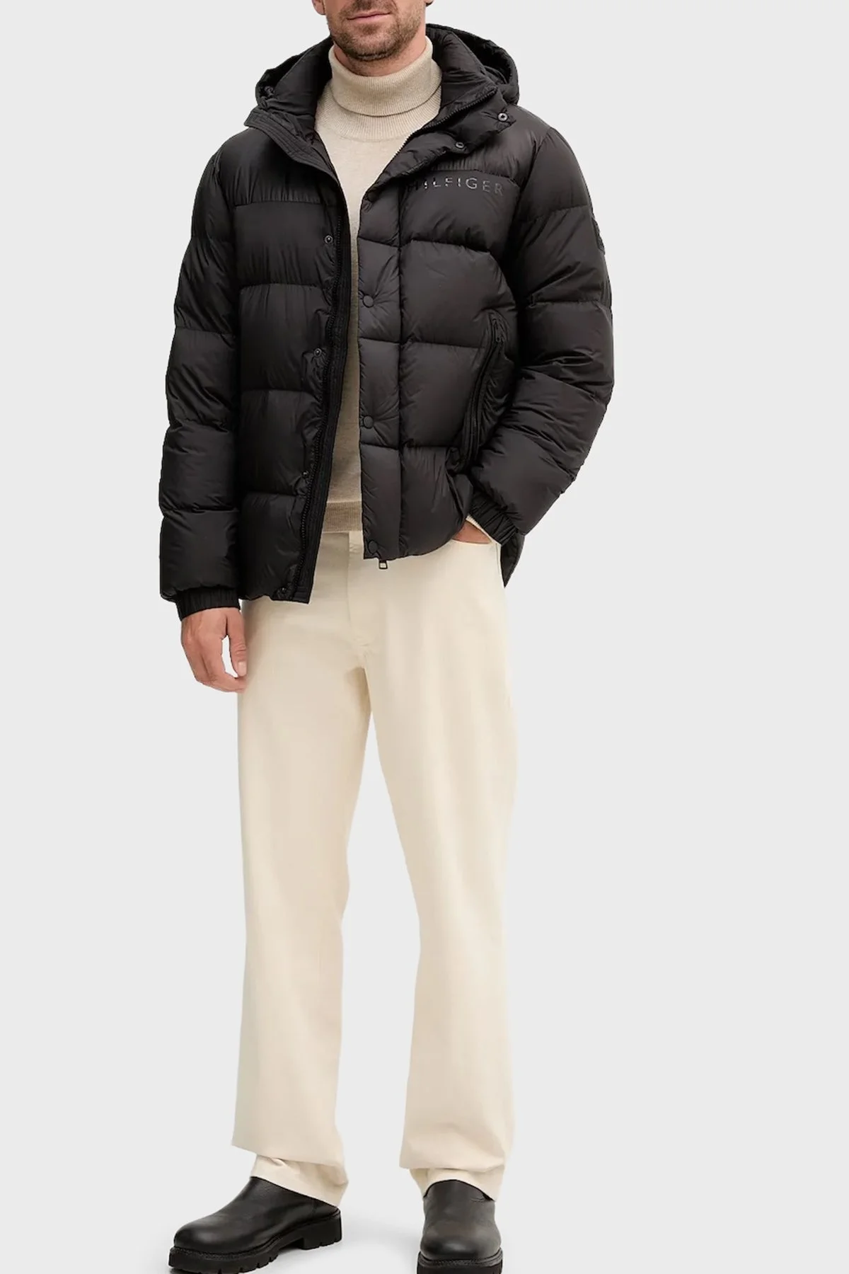 Tommy Hilfiger Kapitoneli Su İtici Regular Fit Şişme Erkek Mont MW0MW40613 BDS SİYAH - 2