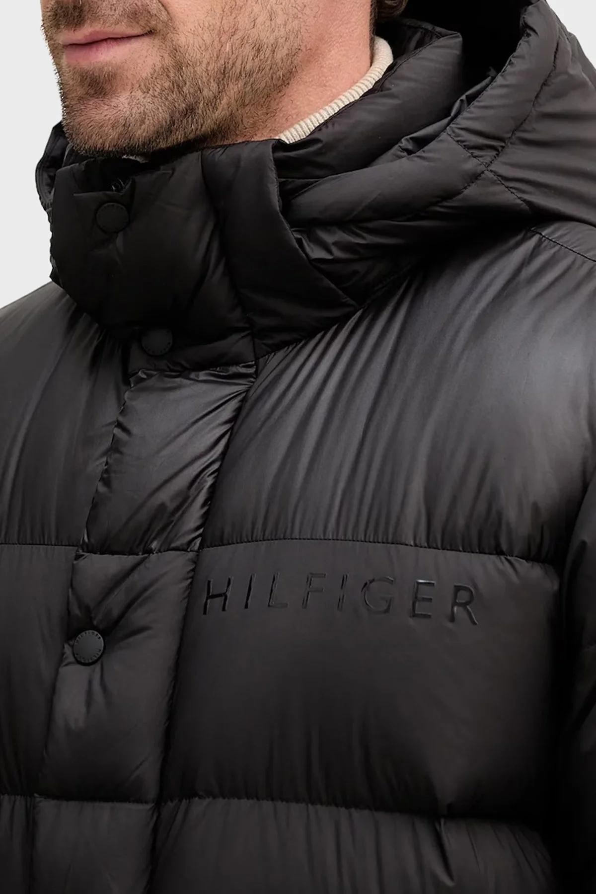 Tommy Hilfiger Kapitoneli Su İtici Regular Fit Şişme Erkek Mont MW0MW40613 BDS SİYAH - 4