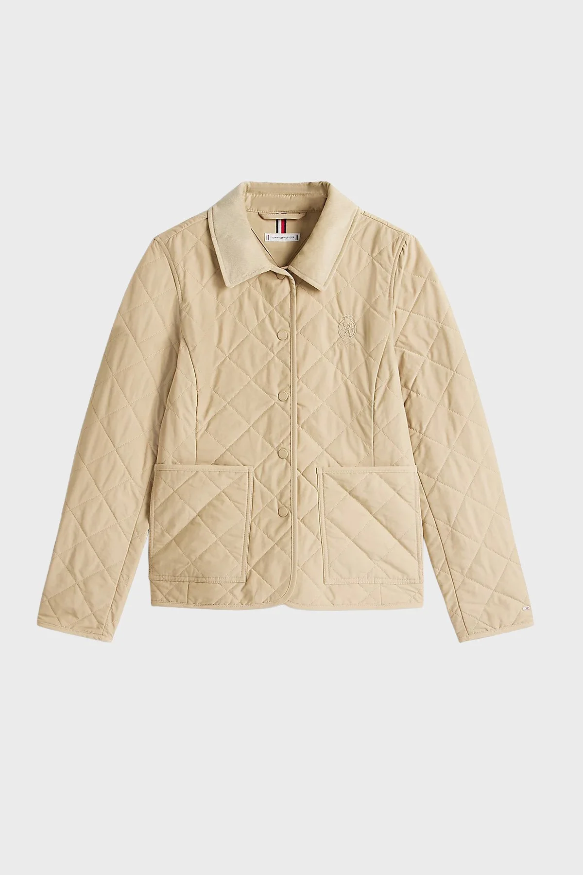 Tommy Hilfiger Kapitoneli Su İtici Slim Fit Düğmeli Bayan Ceket WW0WW47448 RBV BEJ - 5
