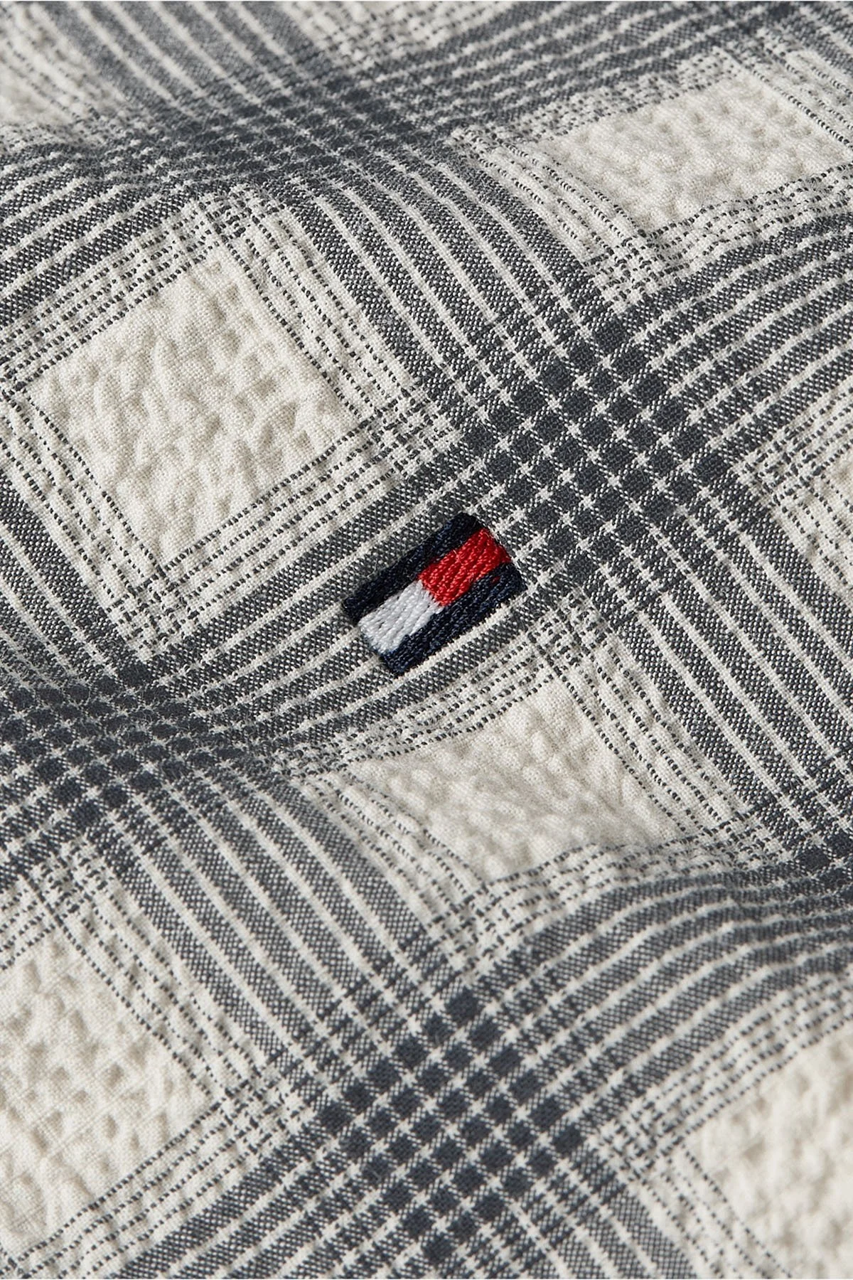 Tommy Hilfiger Kareli Pamuklu Düğmeli Yaka Slim Fit Erkek Gömlek MW0MW33770 0MT MAVİ - 5