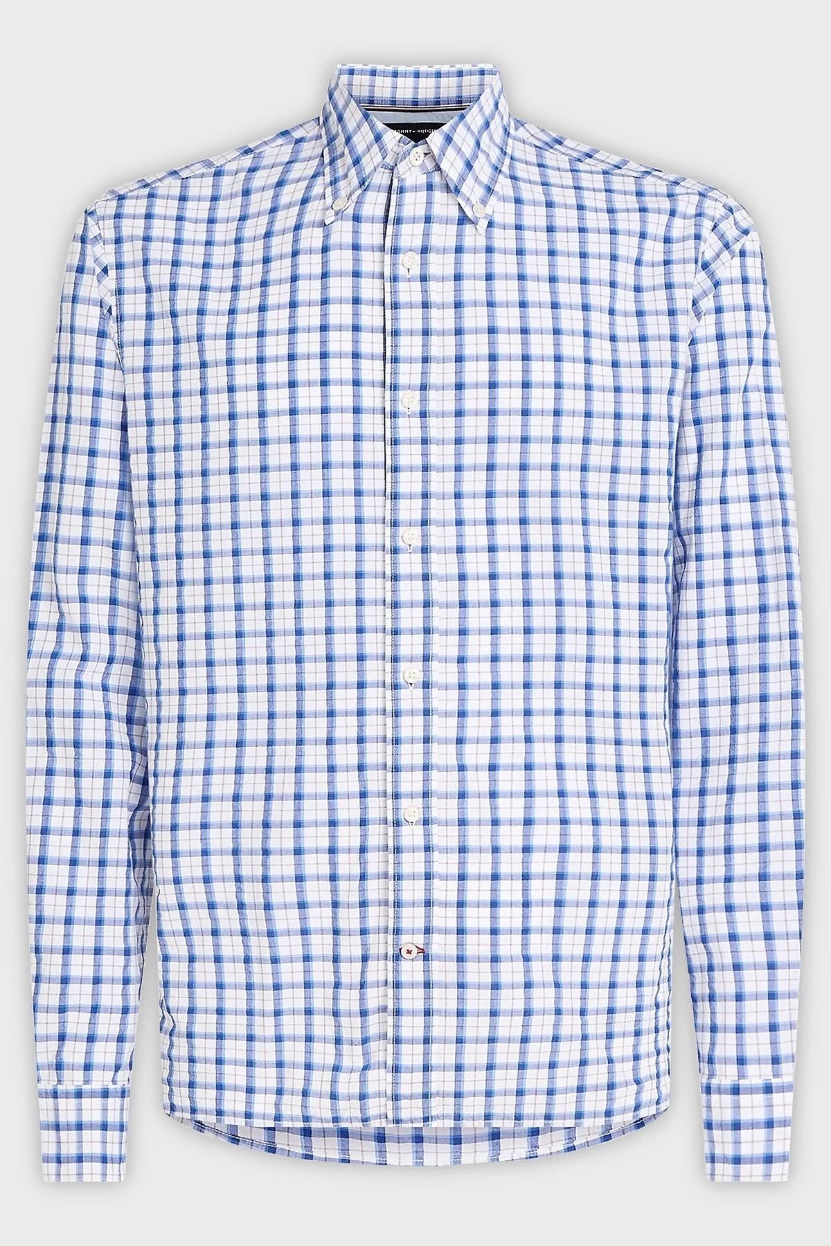 Tommy Hilfiger Kareli Pamuklu Regular Fit Erkek Gömlek MW0MW33771 0MT MAVİ - 5