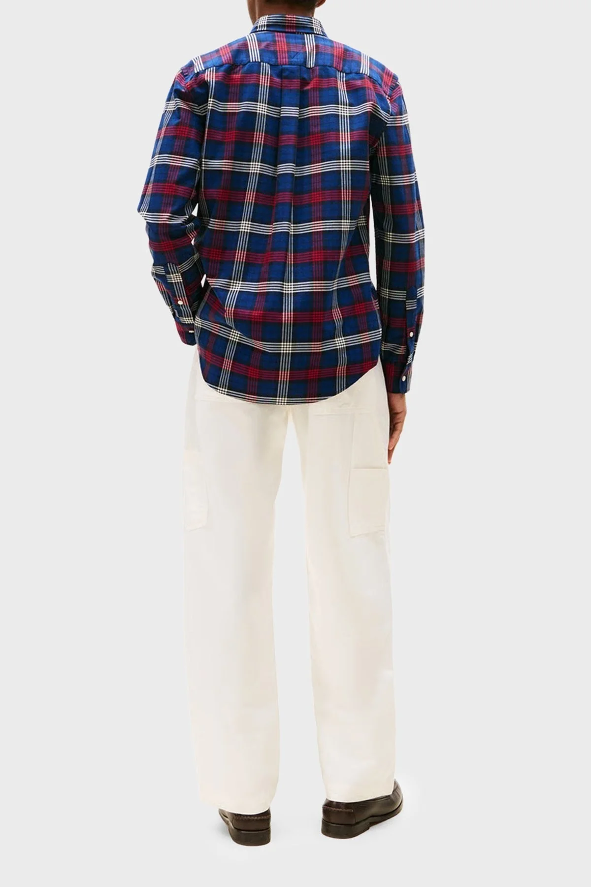 Tommy Hilfiger Kareli Pamuklu Regular Fit Uzun Kollu Erkek Gömlek MW0MW39681 0MS LACİVERT-BEYAZ - 3