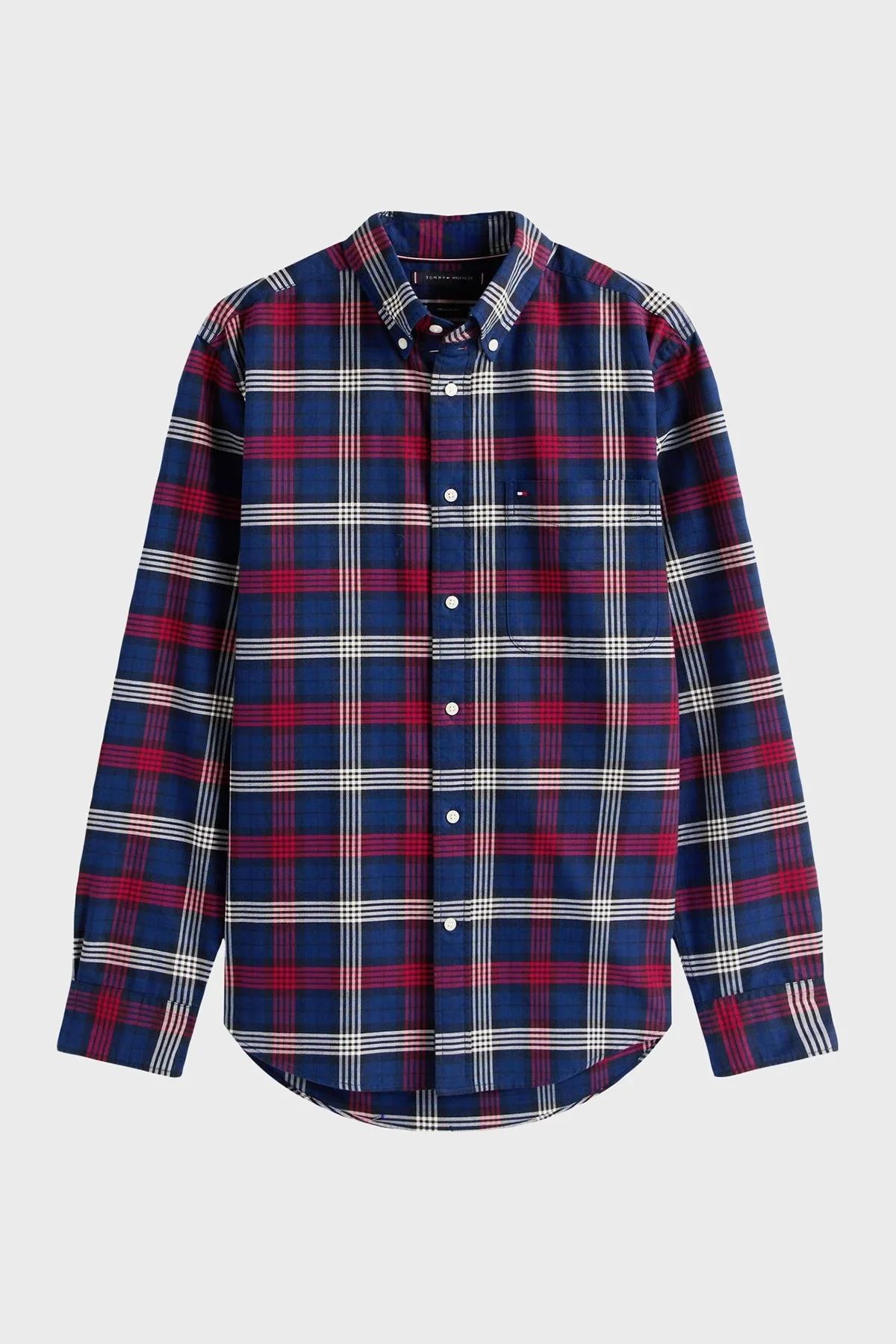 Tommy Hilfiger Kareli Pamuklu Regular Fit Uzun Kollu Erkek Gömlek MW0MW39681 0MS LACİVERT-BEYAZ - 4