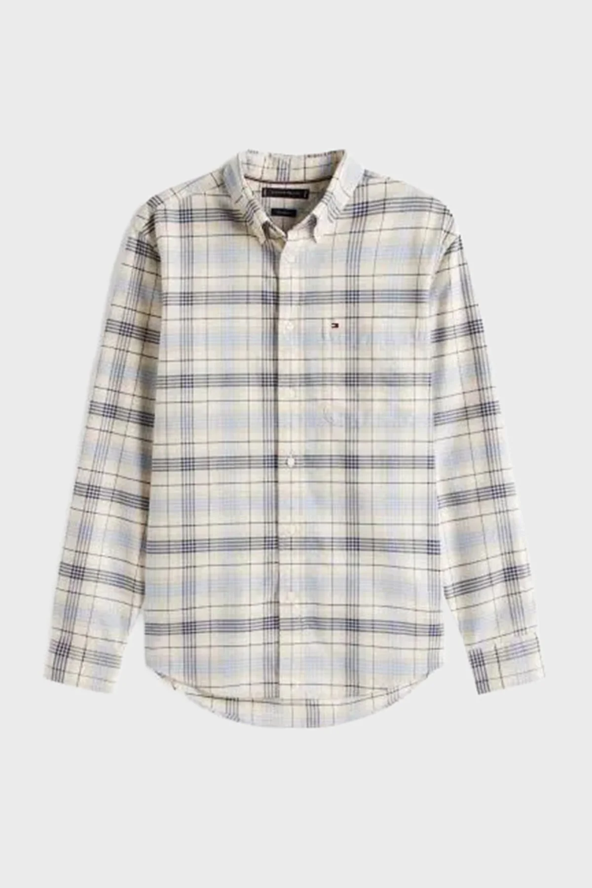 Tommy Hilfiger Kareli Pamuklu Regular Fit Uzun Kollu Erkek Gömlek MW0MW39681 0MT MAVİ - 5