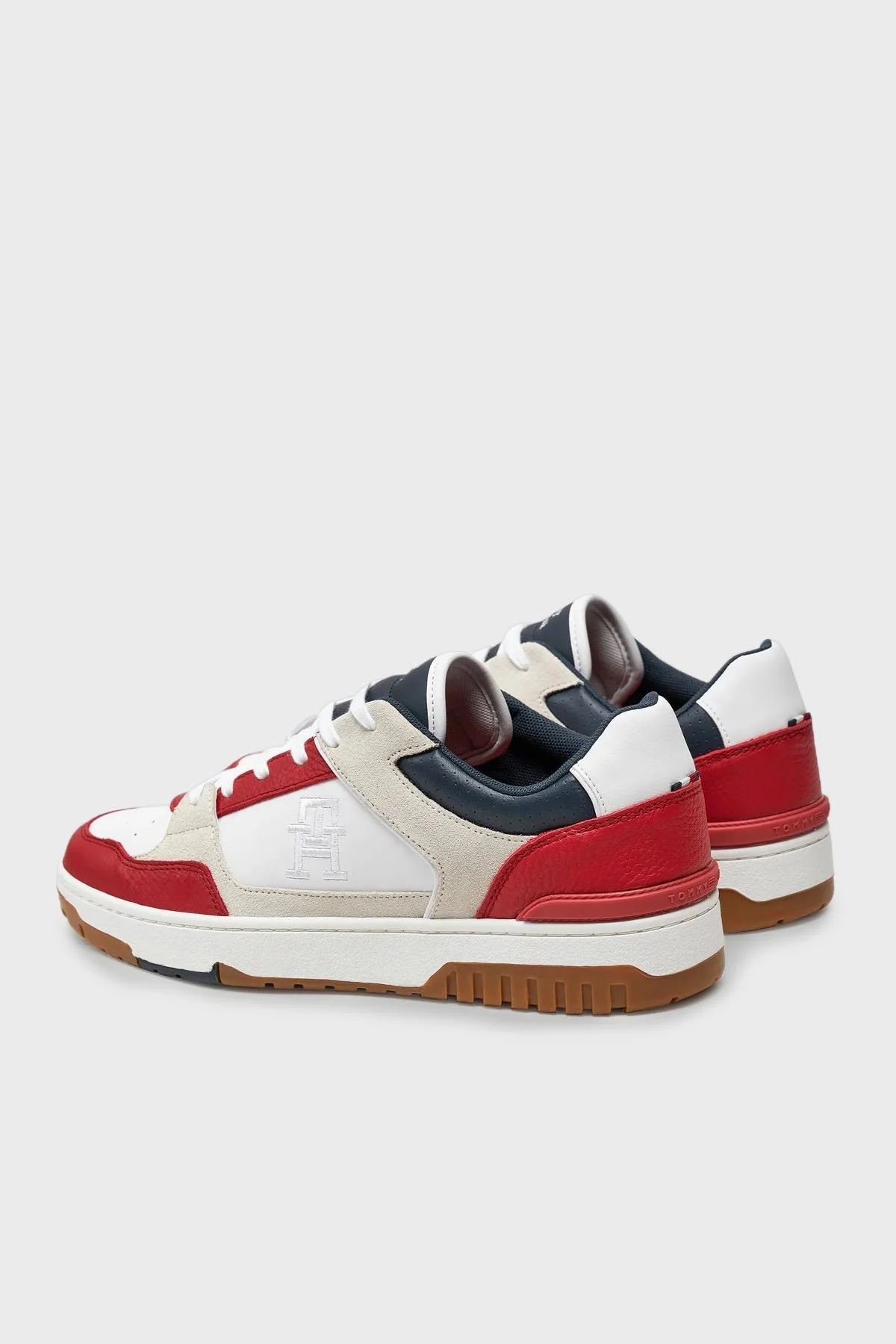 Tommy Hilfiger Kaydırmaz Taban Sneaker Erkek Ayakkabı FM0FM05117 XNN BEYAZ-KIRMIZI - 3