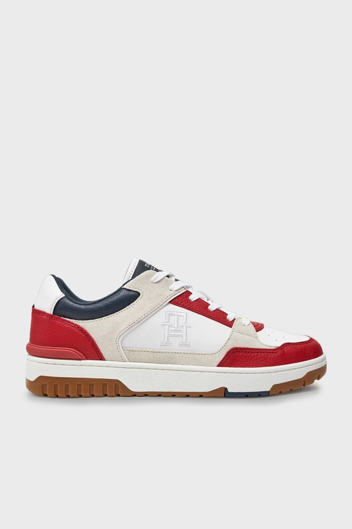 Tommy Hilfiger Kaydırmaz Taban Sneaker Erkek Ayakkabı FM0FM05117 XNN BEYAZ-KIRMIZI - 7