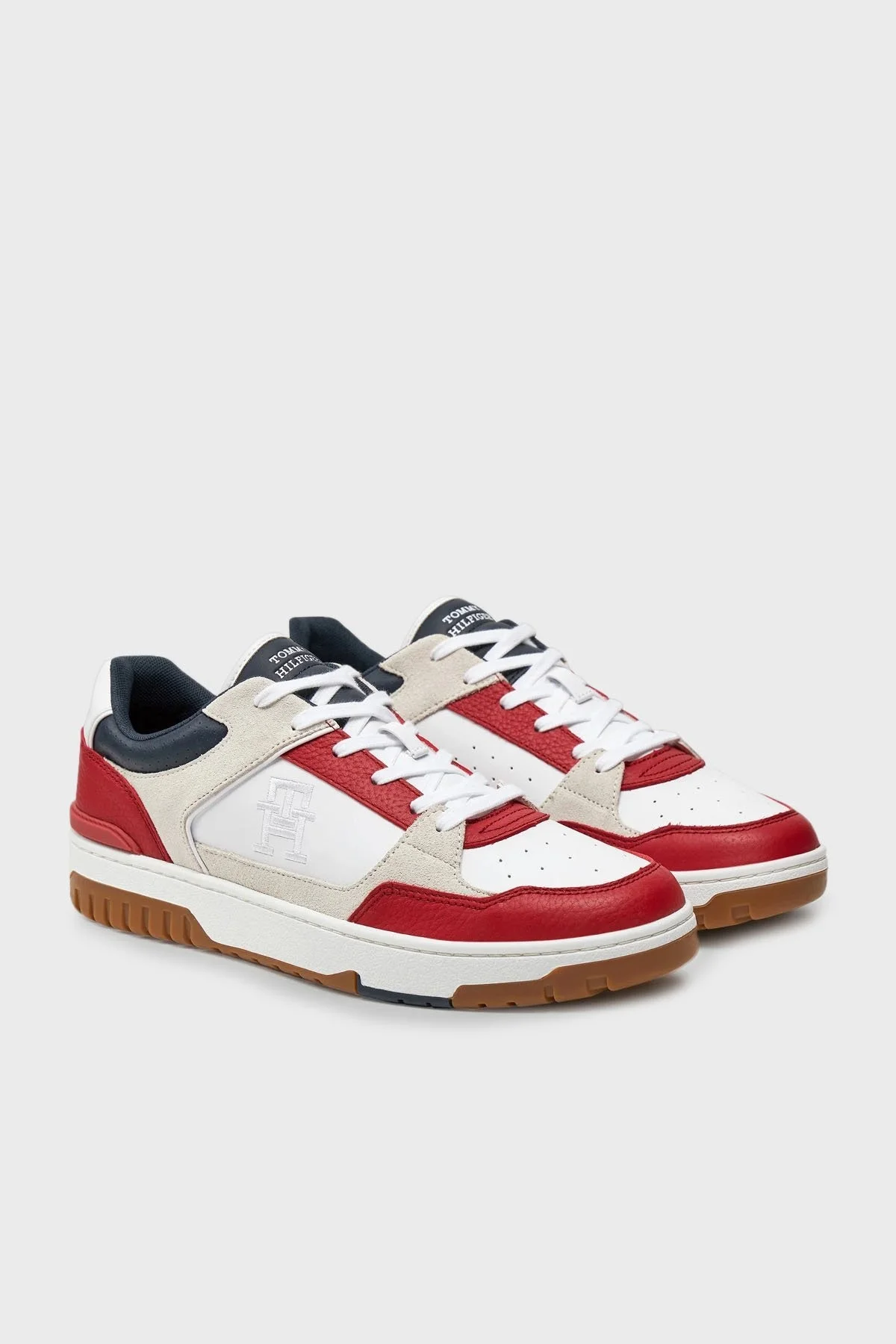 Tommy Hilfiger Kaydırmaz Taban Sneaker Erkek Ayakkabı FM0FM05117 XNN BEYAZ-KIRMIZI - 8