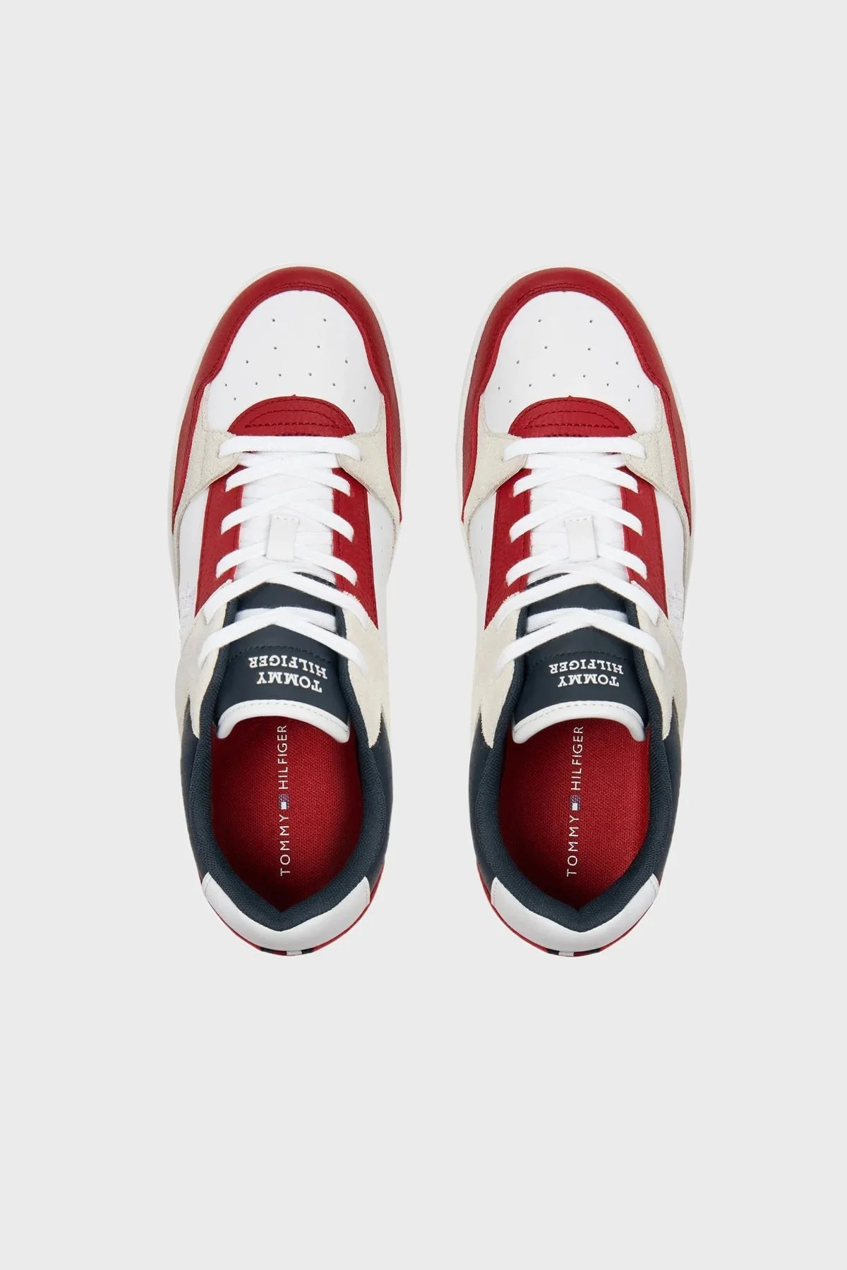 Tommy Hilfiger Kaydırmaz Taban Sneaker Erkek Ayakkabı FM0FM05117 XNN BEYAZ-KIRMIZI - 11