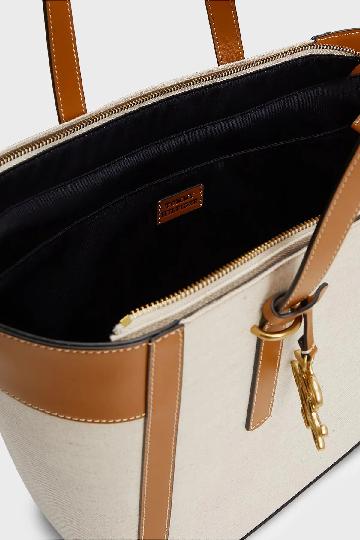 Tommy Hilfiger Keten Karışımlı Omuz Askılı Kanvas Kadın Çanta AW0AW18829 GB8 Bej - 4