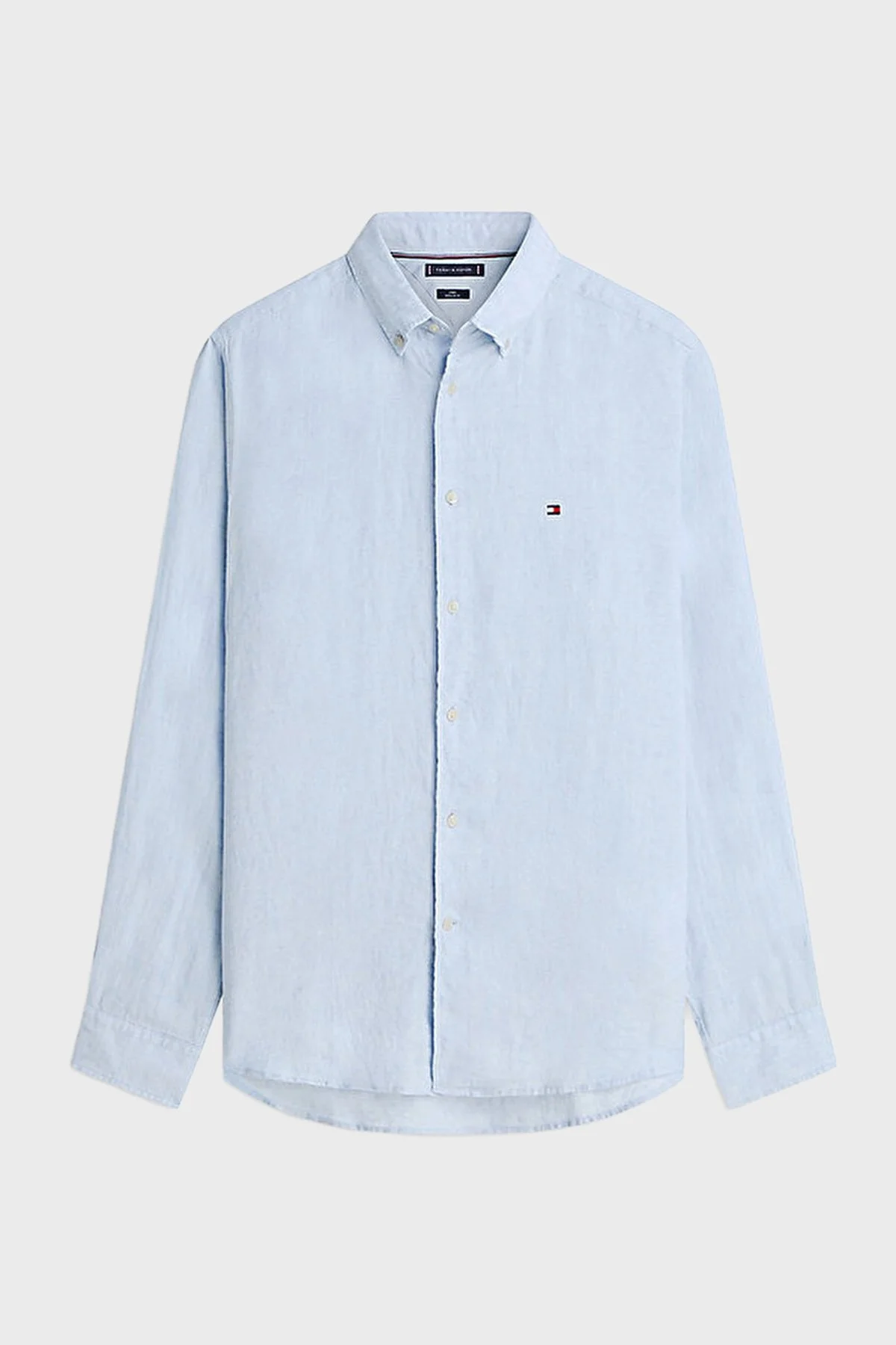 Tommy Hilfiger Keten Regular Fit Uzun Kollu Erkek Gömlek MW0MW41530 C1O AÇIK MAVİ - 5
