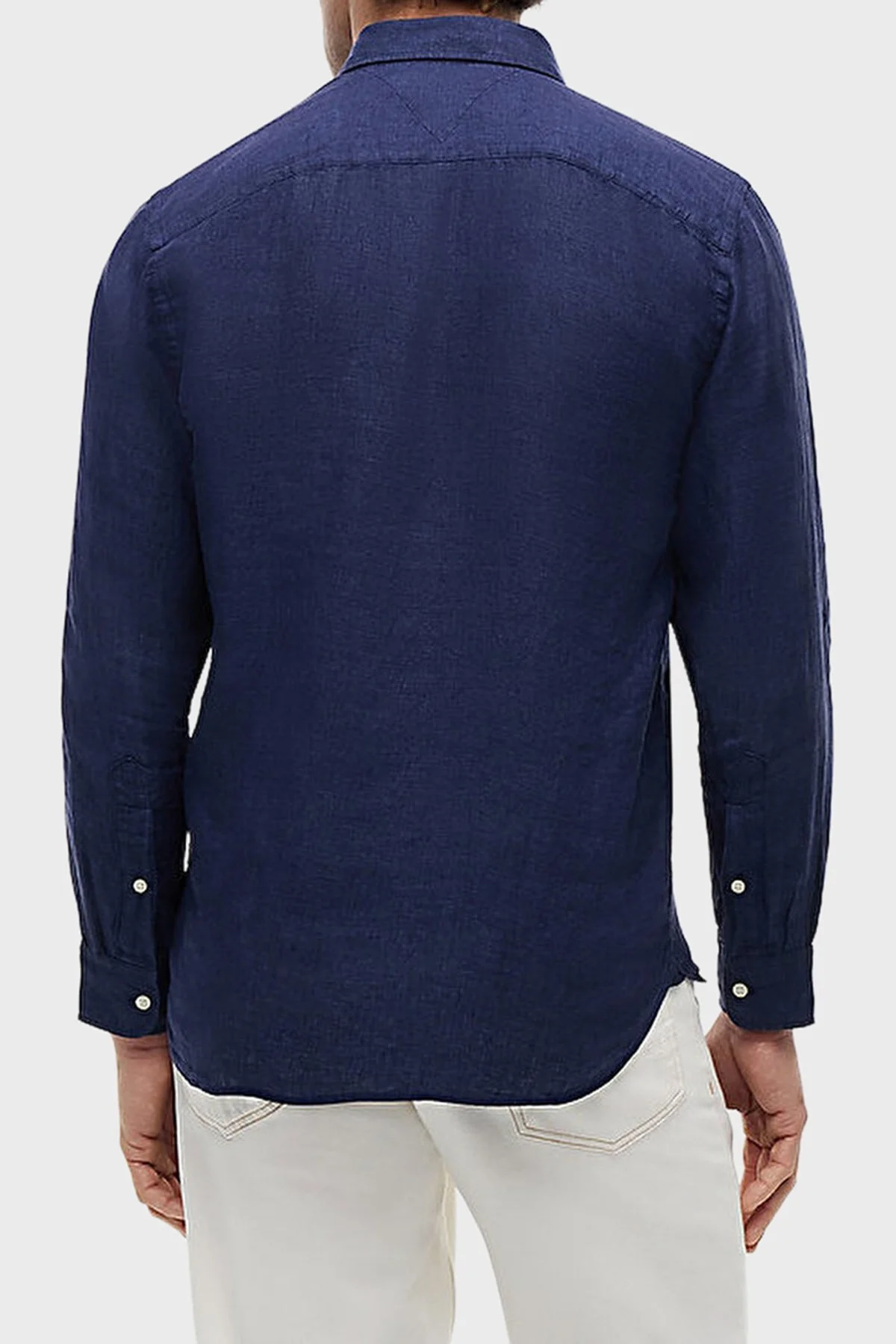 Tommy Hilfiger Keten Regular Fit Uzun Kollu Erkek Gömlek MW0MW41530 DCC LACİVERT - 3