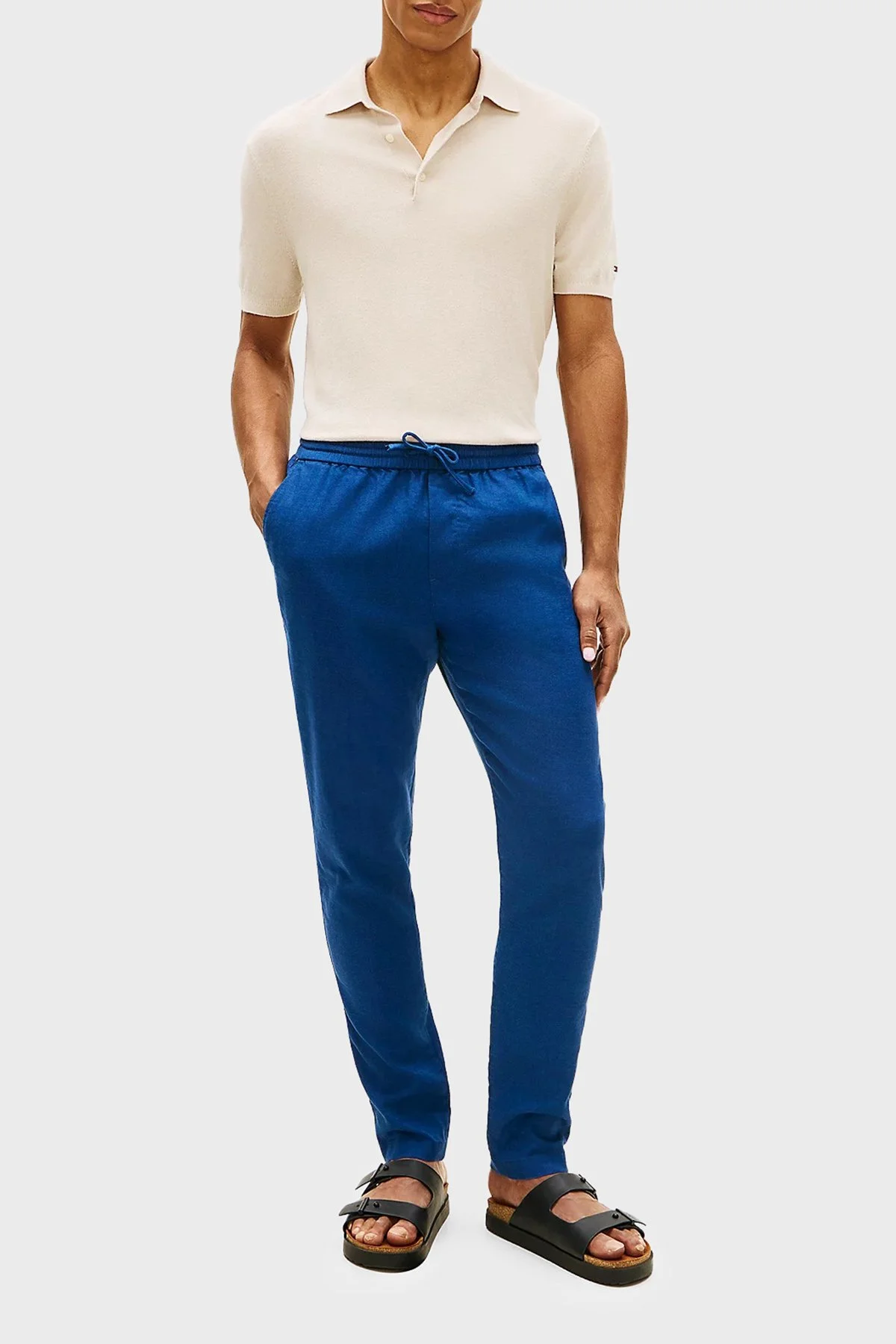 Tommy Hilfiger Keten Tapered Fit Daralan Paça Chino Erkek Pantolon MW0MW42336 C3I Mavi - 2