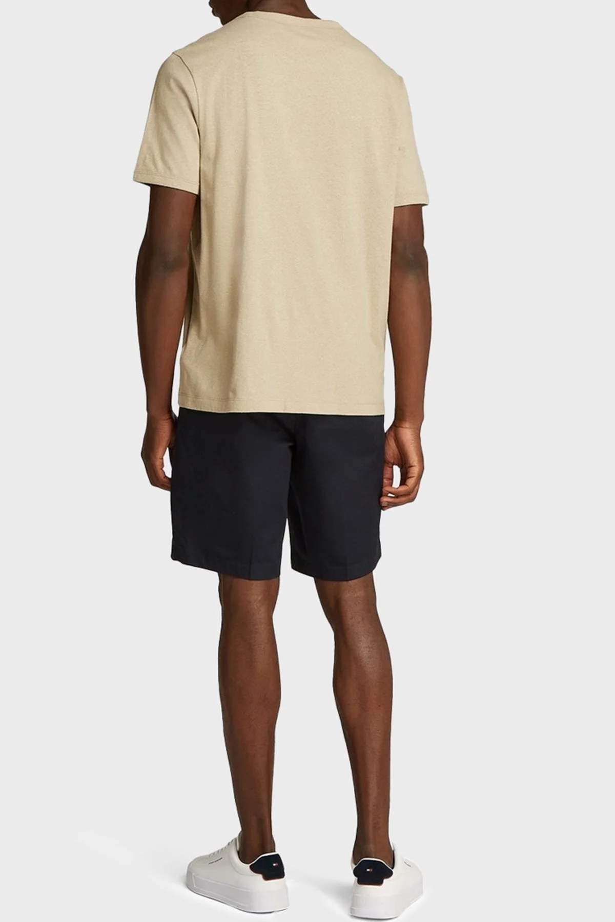 Tommy Hilfiger Keten ve Pamuk Karışımlı Regular Fit Bisiklet Yaka Erkek T Shirt MW0MW38637 RBT KUM - 5