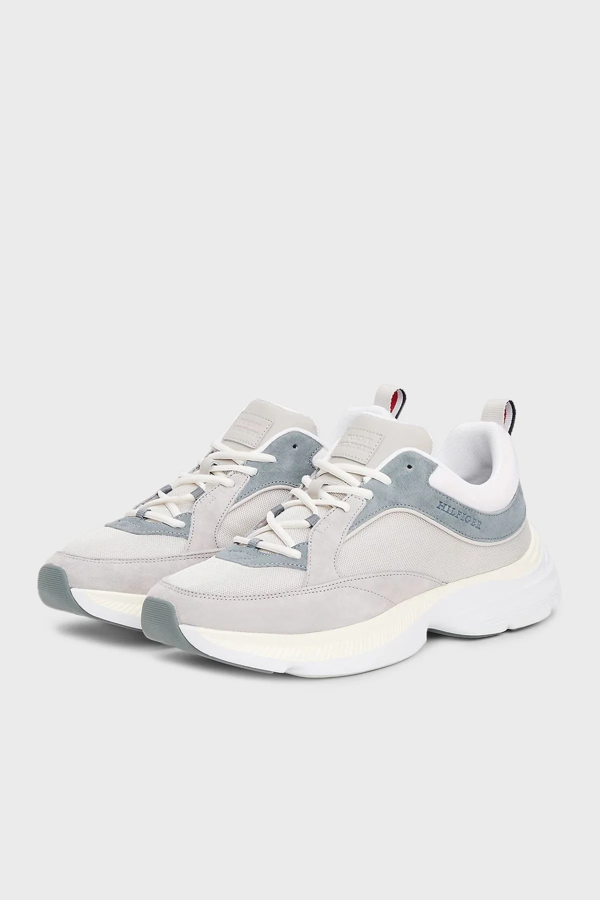 Tommy Hilfiger Kontrast Dokulu Sneaker Erkek Ayakkabı FM0FM05384 PQU GRİ - 4