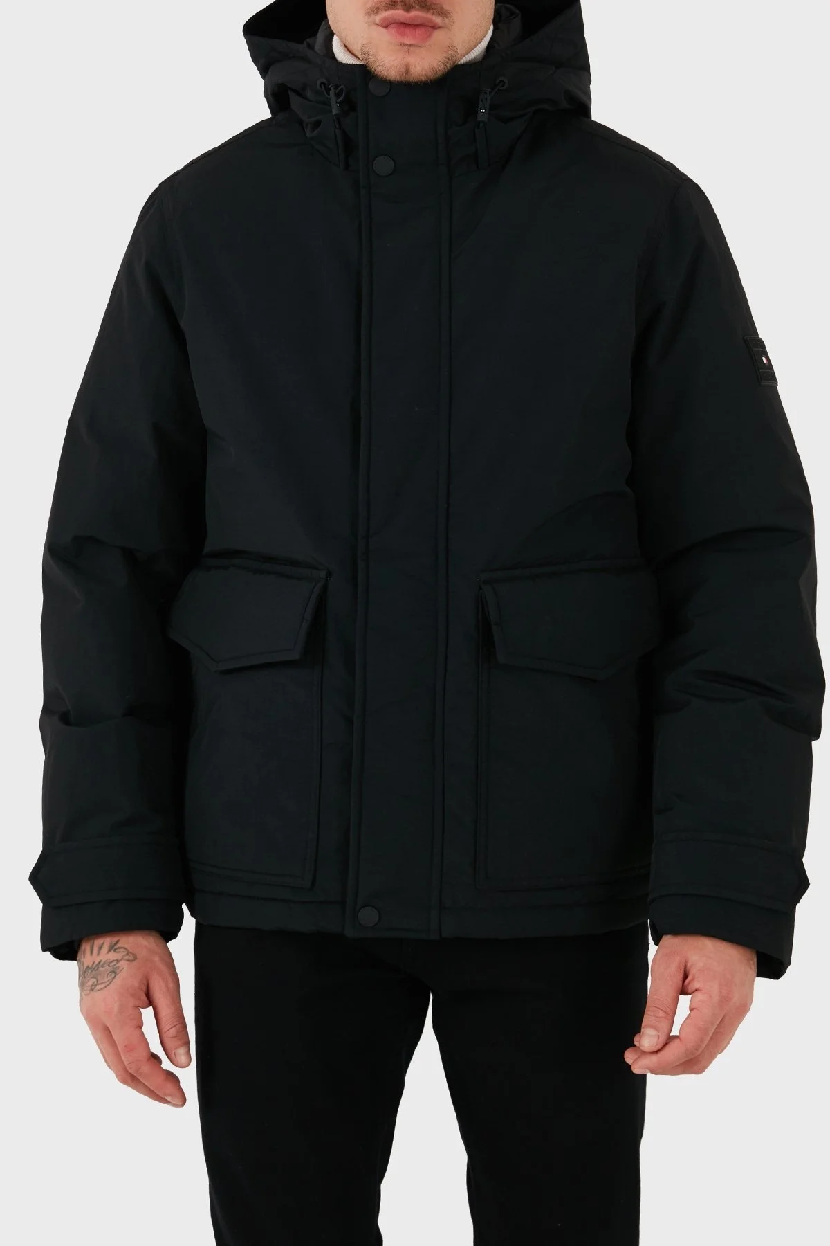 Tommy Hilfiger Kuş Tüyü Dolgulu Regular Fit Kapüşonlu Erkek Mont MW0MW3659 BDS SİYAH - 8
