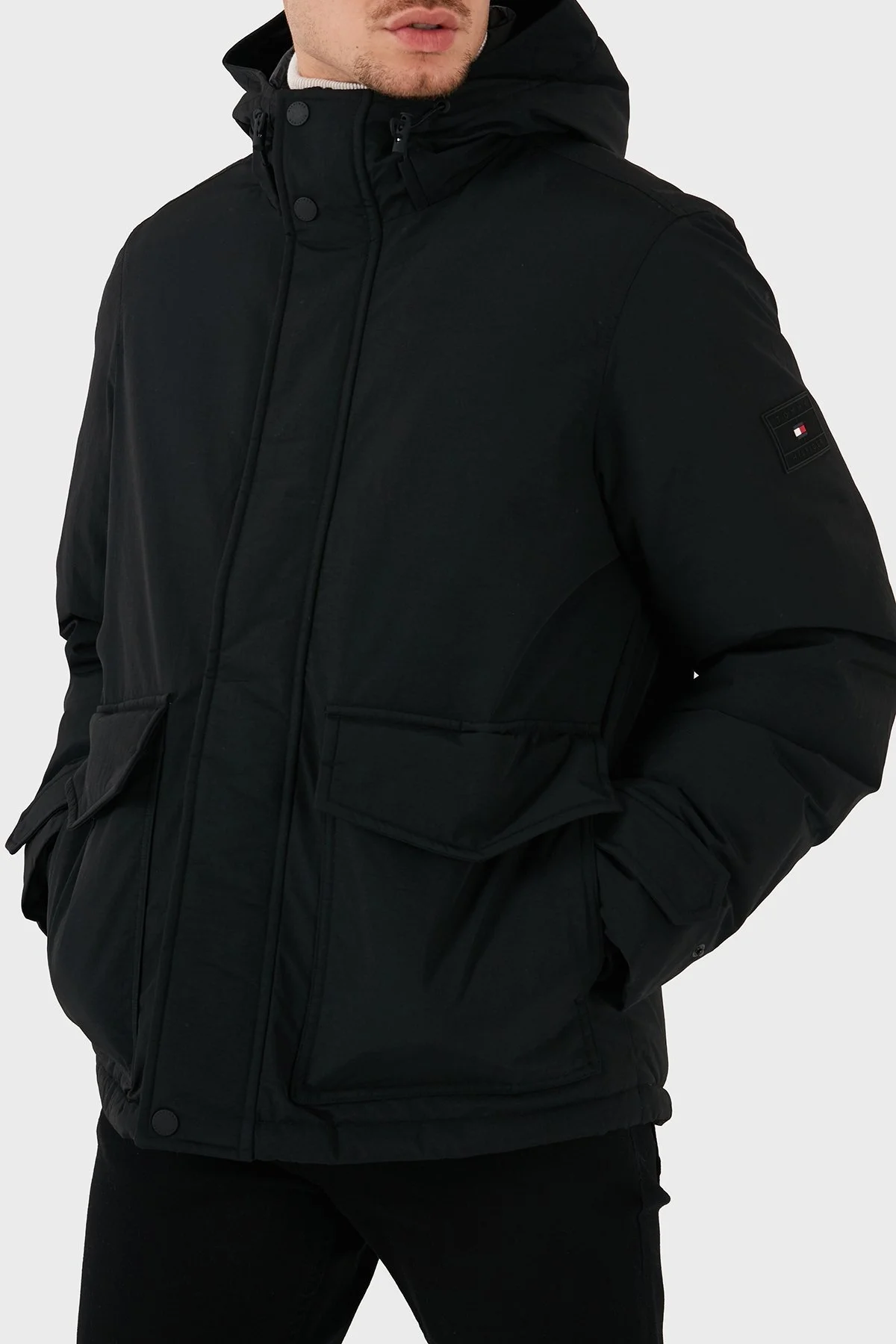 Tommy Hilfiger Kuş Tüyü Dolgulu Regular Fit Kapüşonlu Erkek Mont MW0MW3659 BDS SİYAH - 12